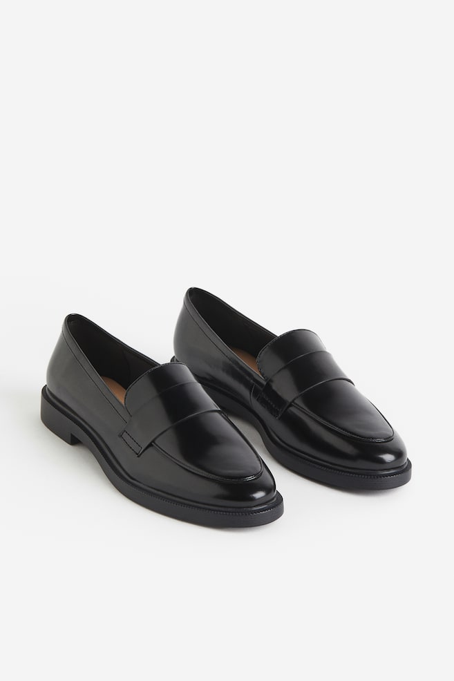 Leather loafers - Black/Black - 3