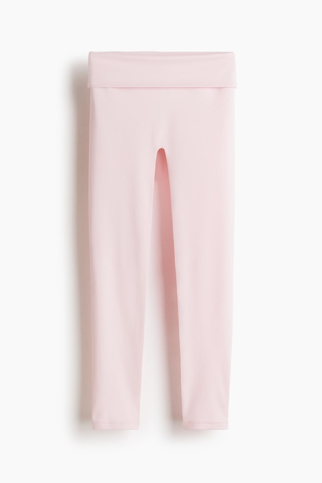 Foldover waist yoga leggings with SoftMove™ - Light pink/Black/Brown - 1