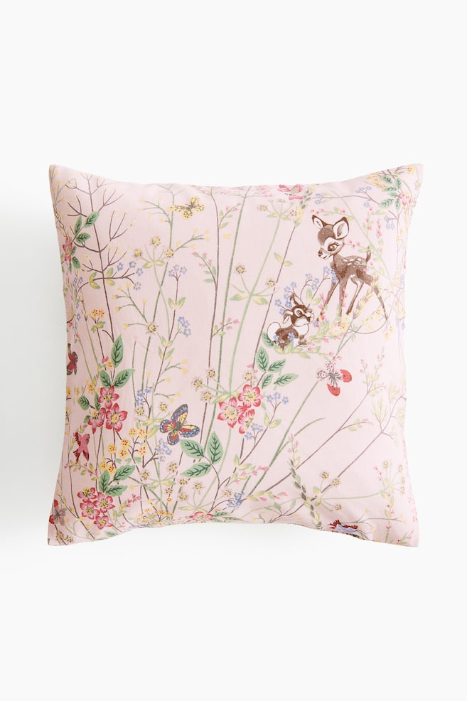 Patterned cotton cushion cover - Pink/Bambi/White/Bambi - 1