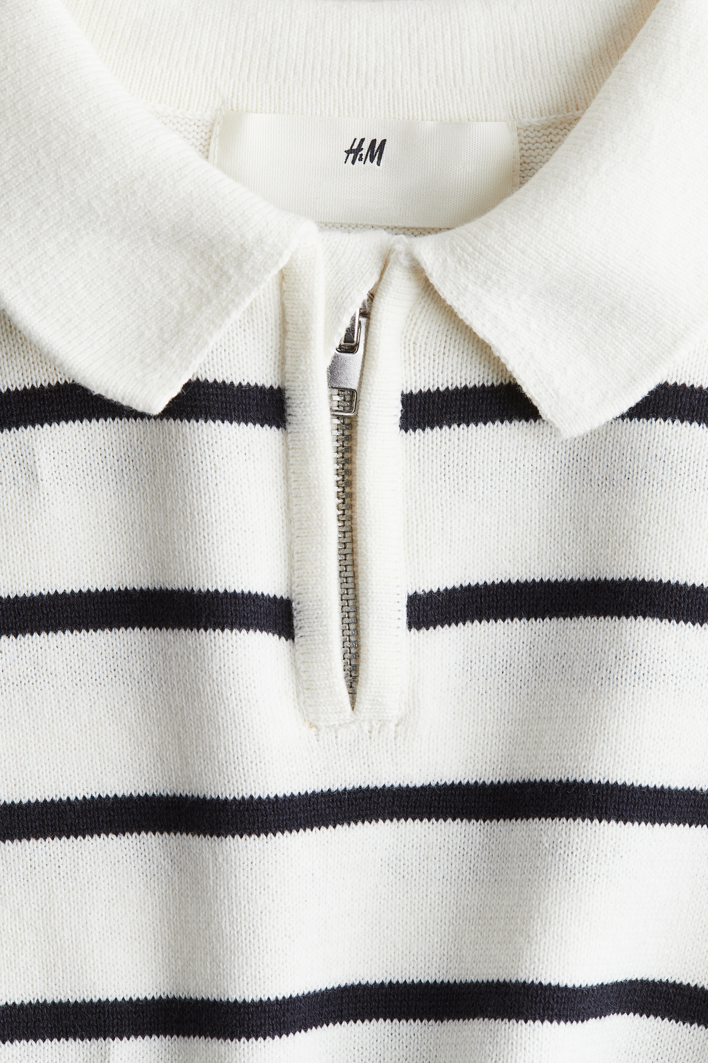 Half-Zip Polo Sweater - White/striped - Kids | H&M US