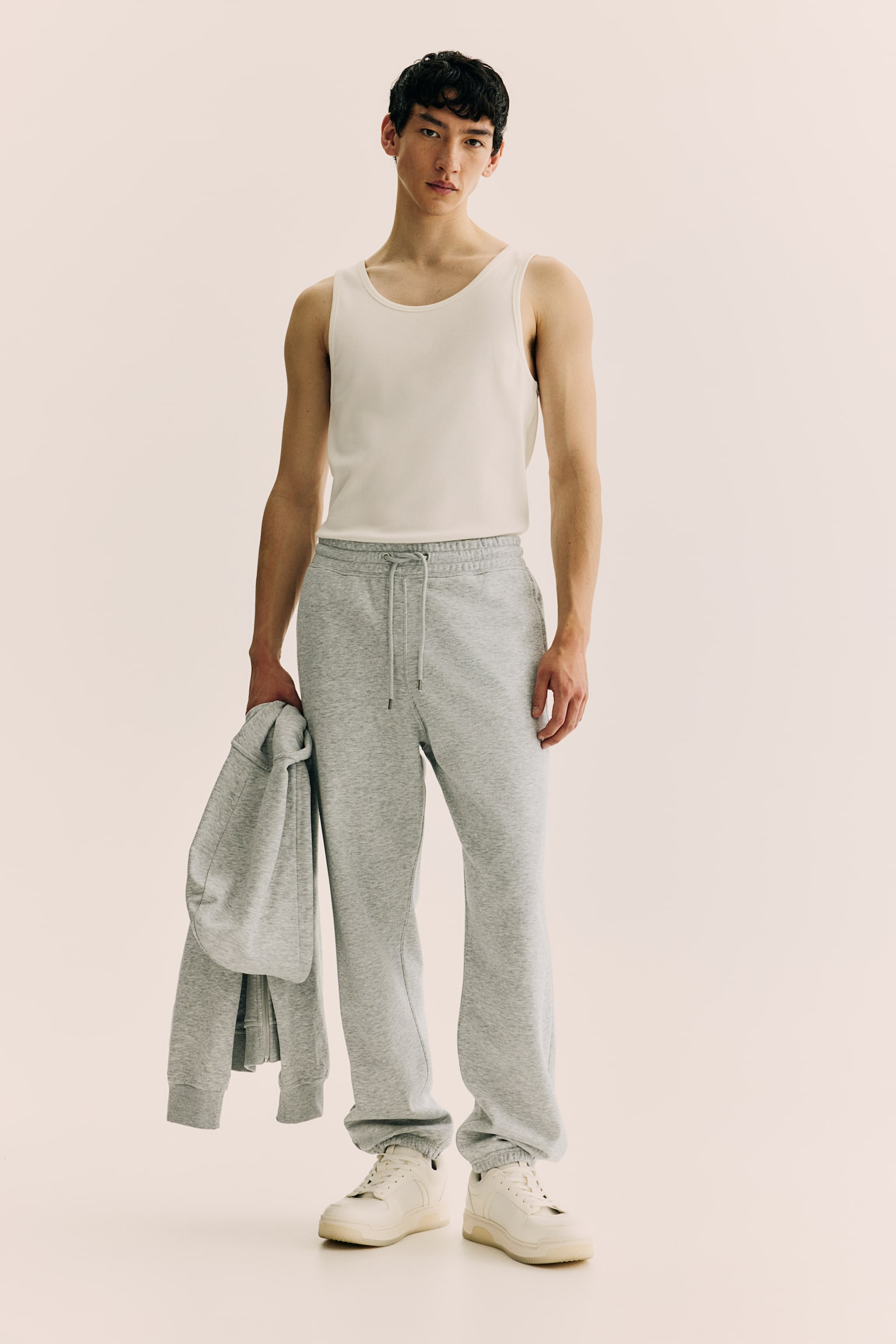 Sweatpants Loose Fit - Gråmelerad/Beige/Svart/Mörk gråbeige/Marinblå/Mörkbrun - 1