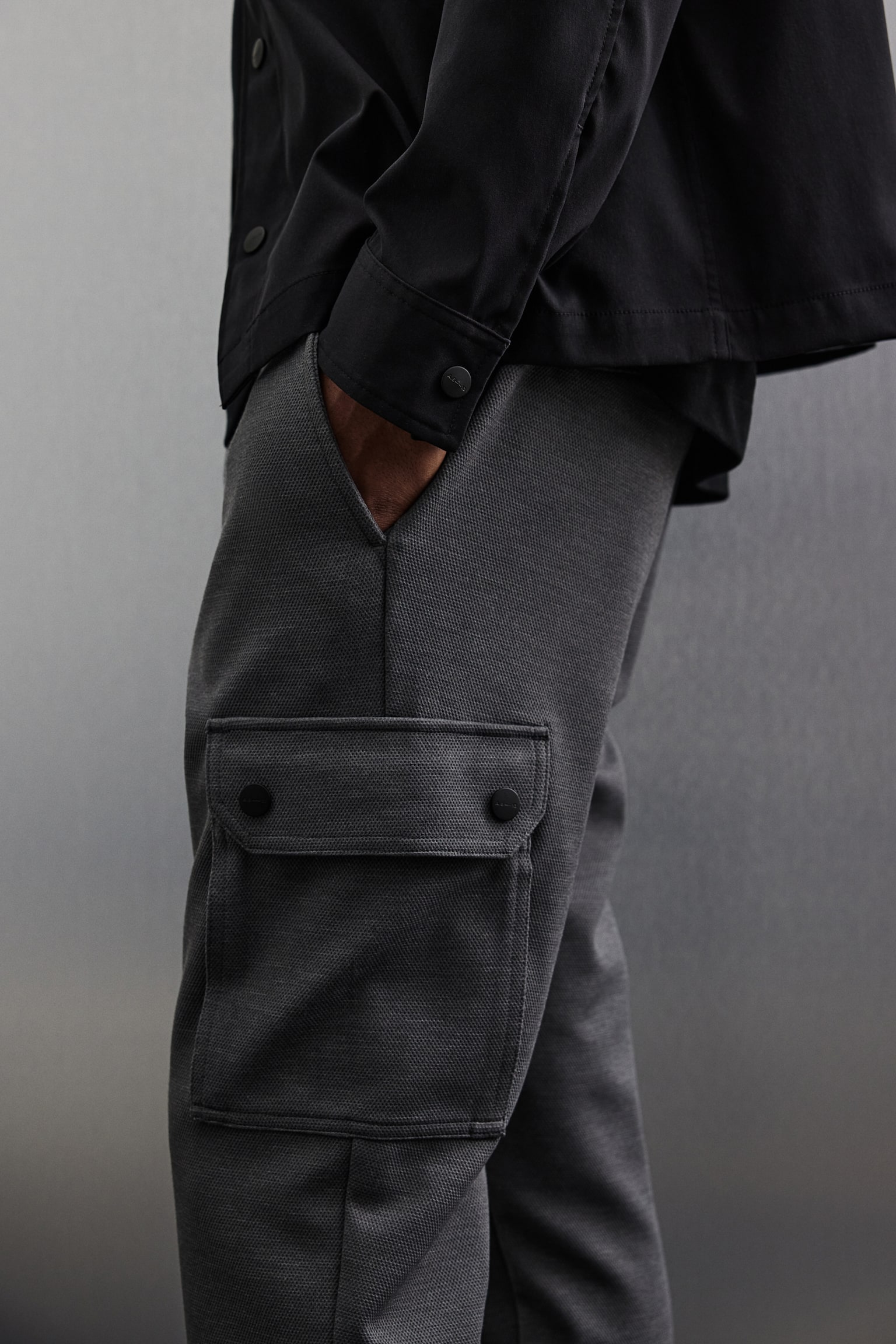 Slim Fit Cargo trousers - Dark grey/Black - 7