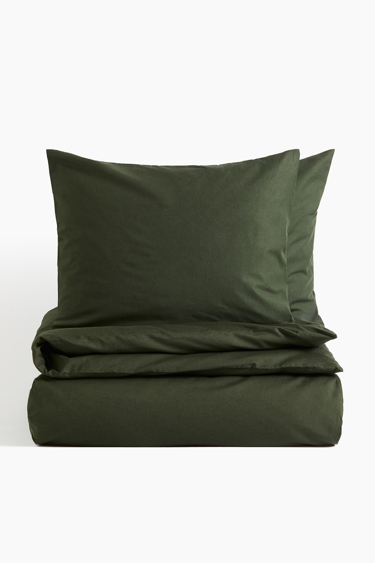 Cotton double/king duvet cover set - Dark green/Terracotta/Burgundy/Dusty yellow/Dark brown/Dusty blue/White/Dusty pink/Mole/Khaki green/Light khaki green/Light pink/Sage green/Grey/Light grey/Greige/Light beige/Grey/Dark beige/Grey
