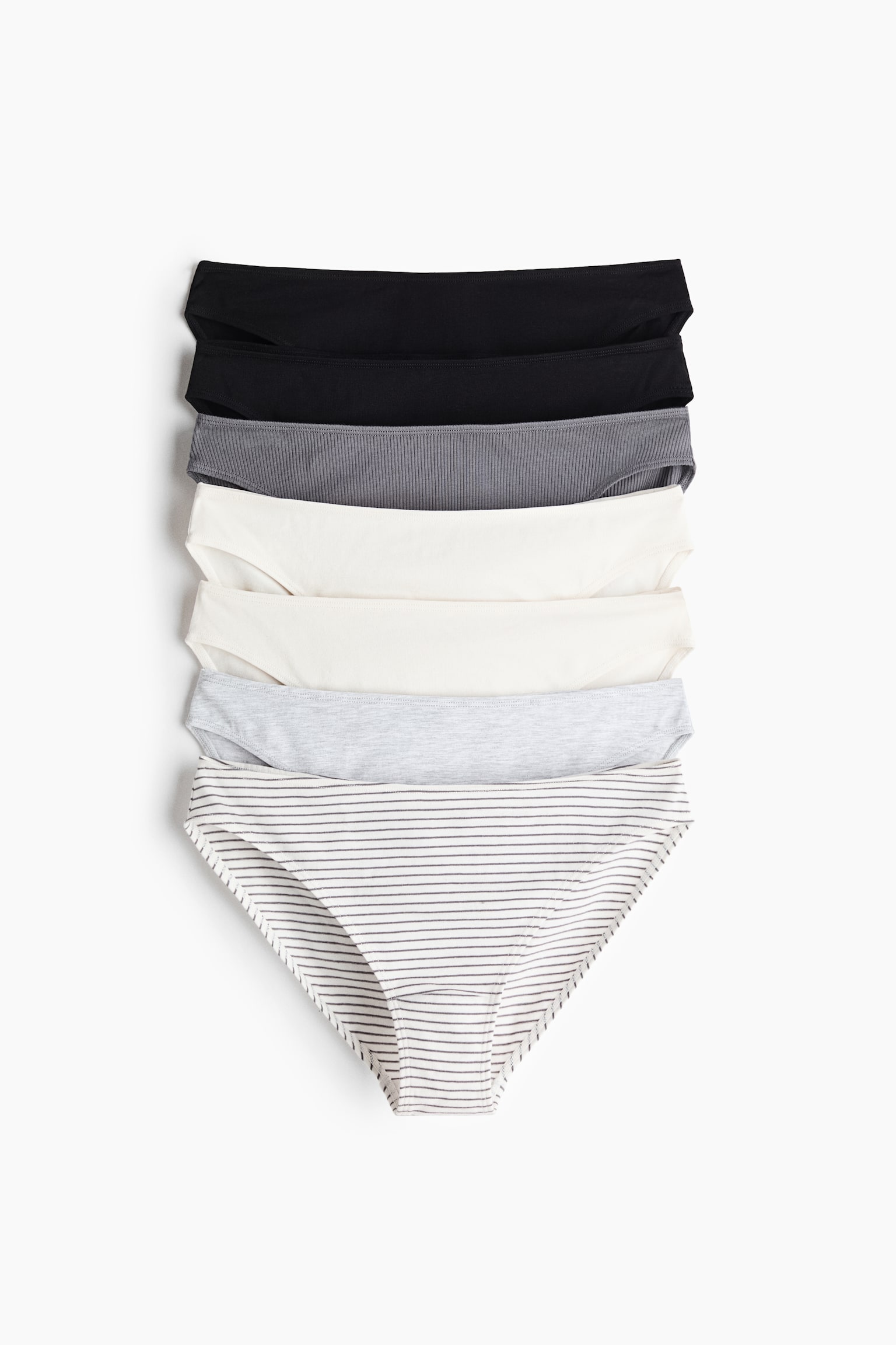 7-Pack Cotton Briefs - Dark gray/striped/Light pink/light beige melange/Black
