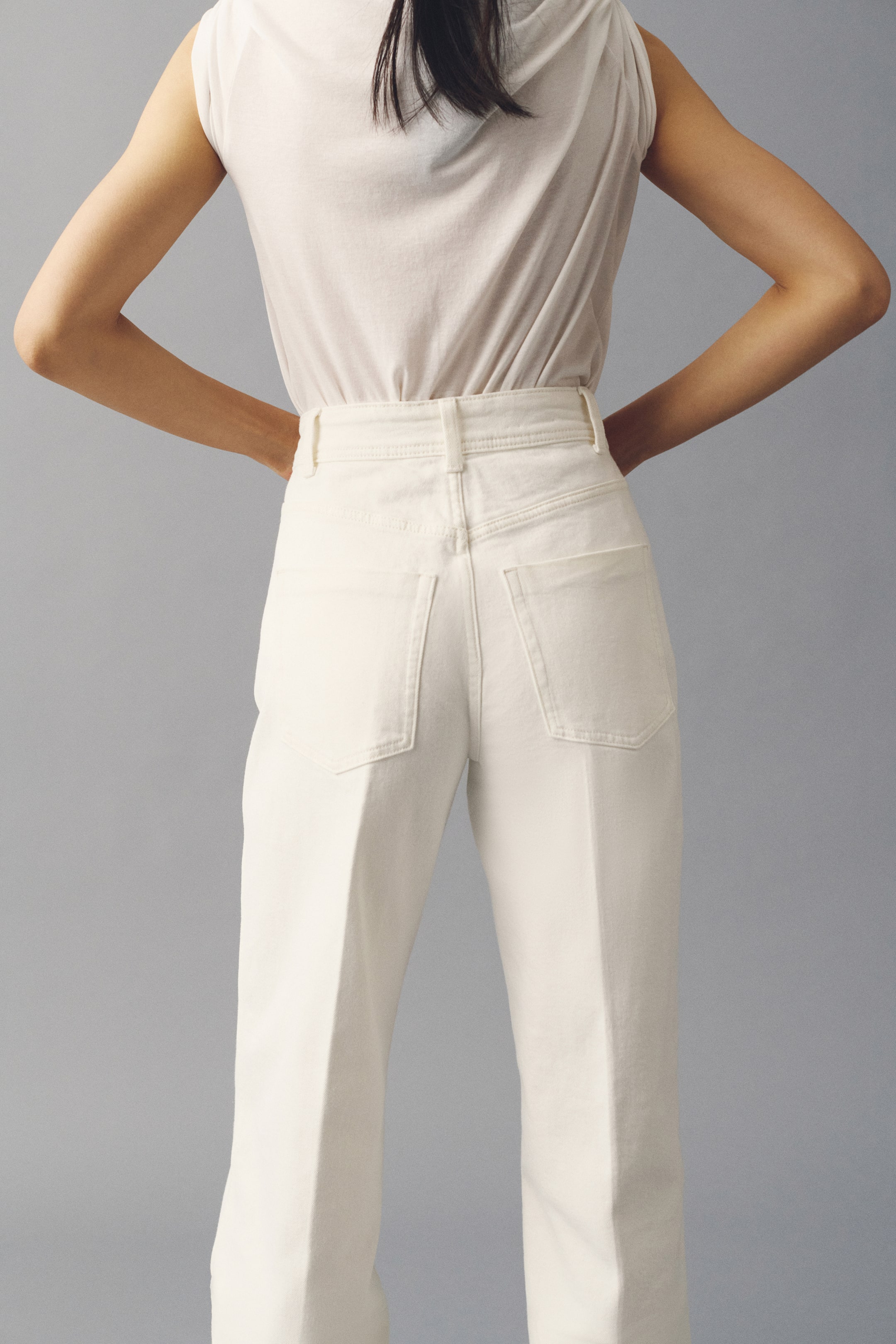 View larger image: Wide High Jeans - Light beige - Ladies | H&M SG 5