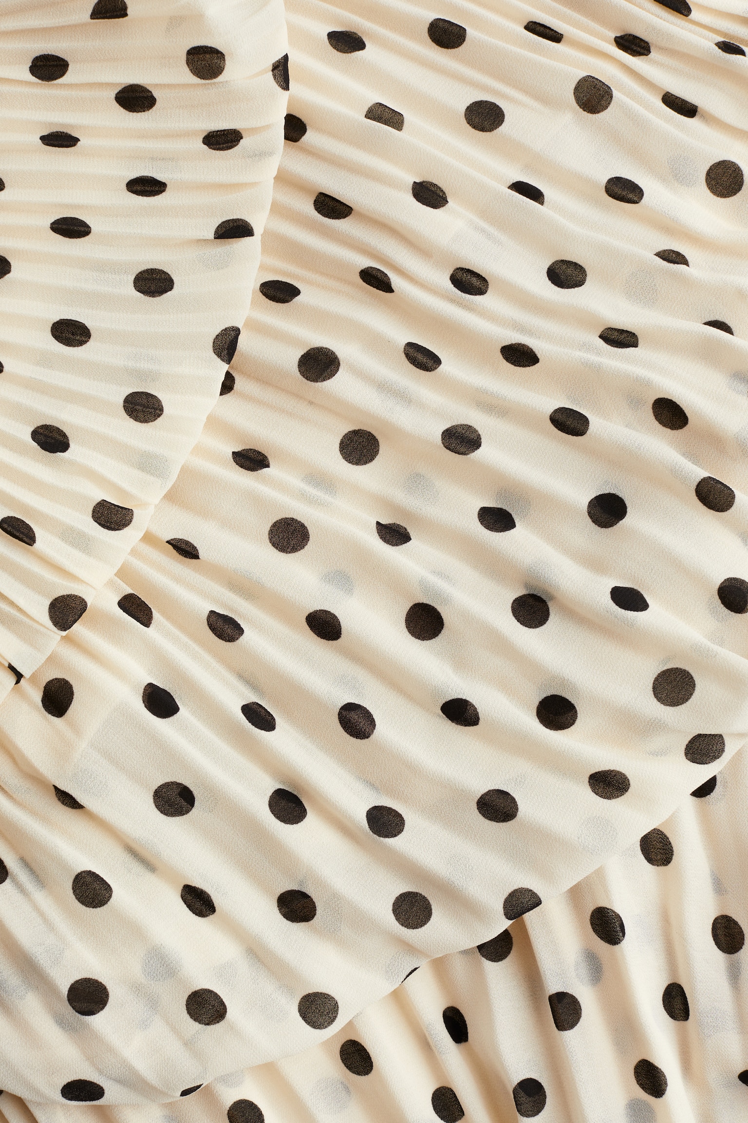 Pleated Chiffon Skirt - Cream/Spot/Navy blue/Dusty blue/Cream - 5