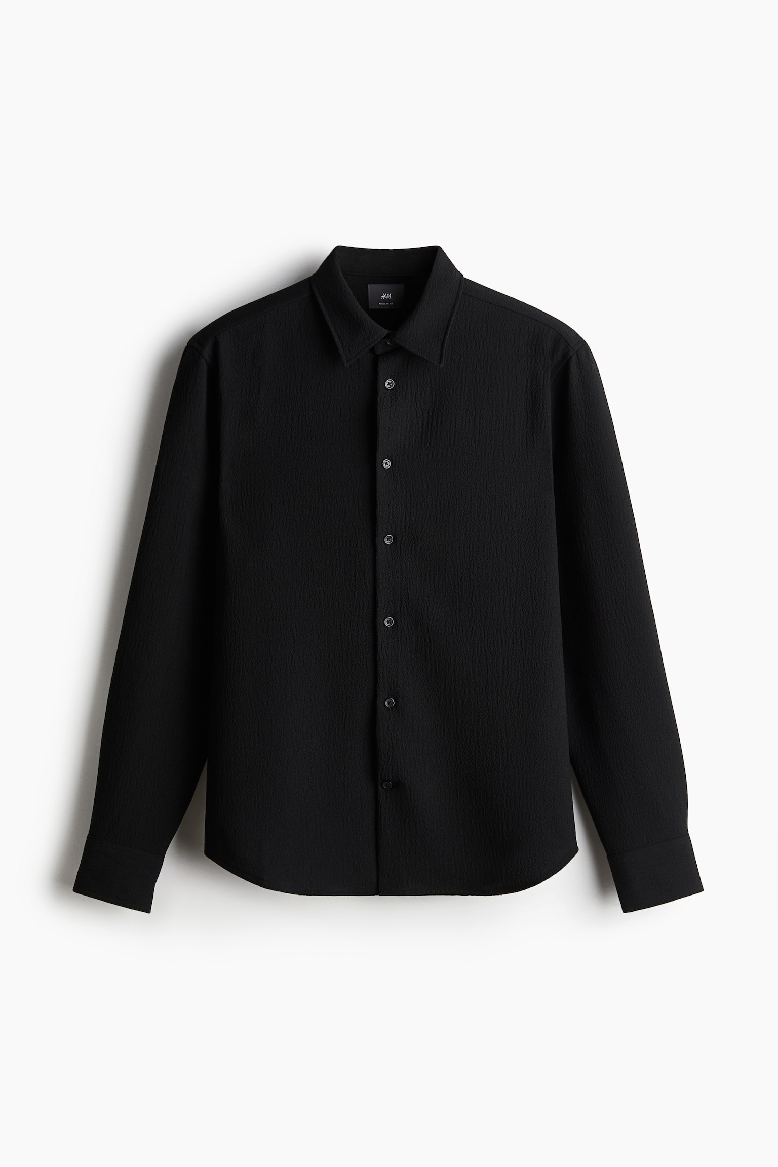 Regular Fit Crêpe shirt - Black/White/Burgundy - 2