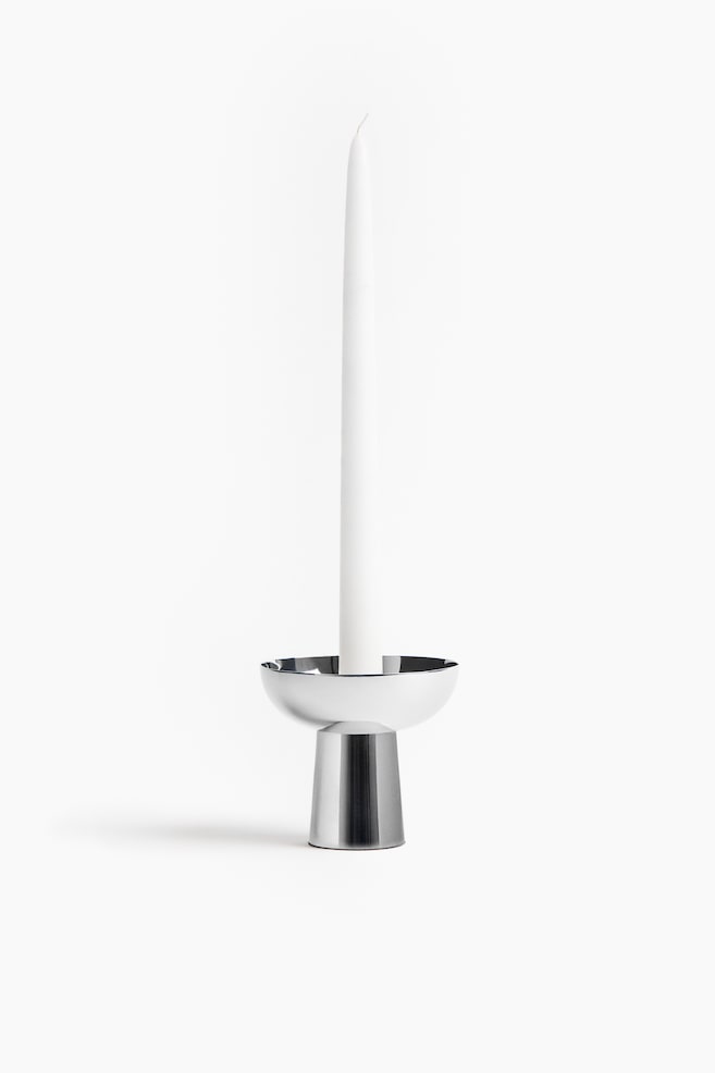 Small stainless steel candle holder - Silver-coloured - 1