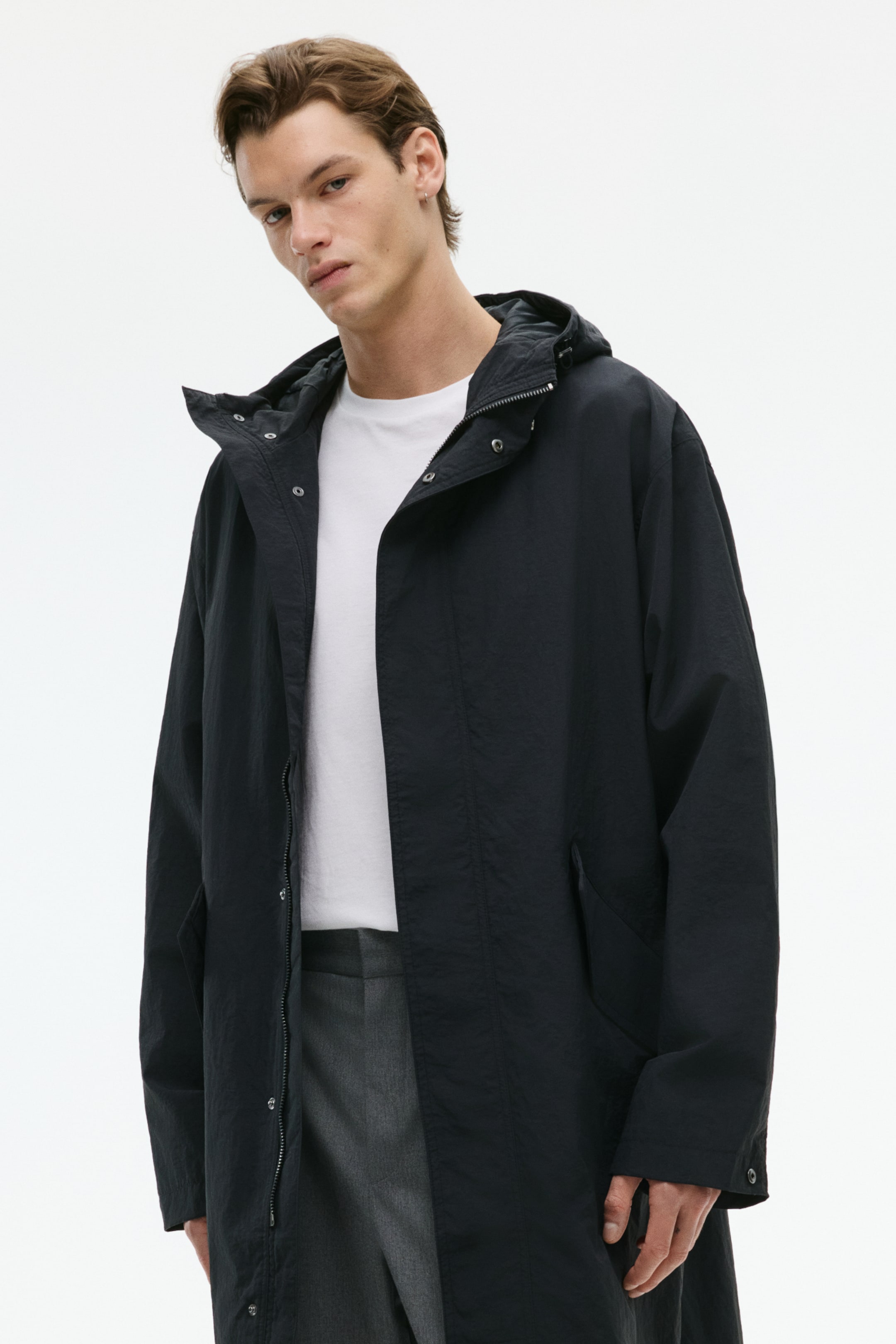 View larger image: Hooded nylon parka - Black - Men | H&M IN 2