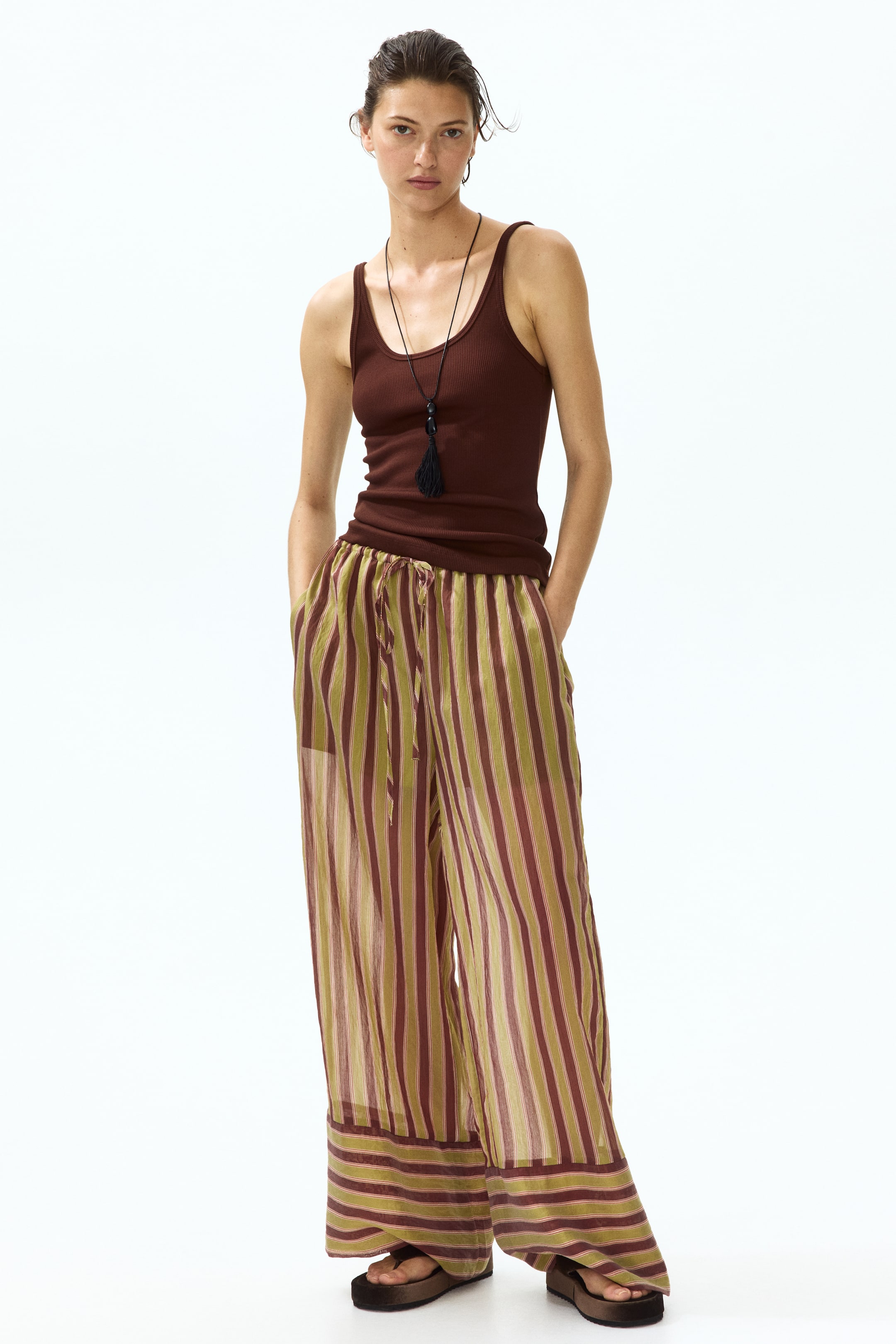 Lyocell-Blend Drawstring Pants