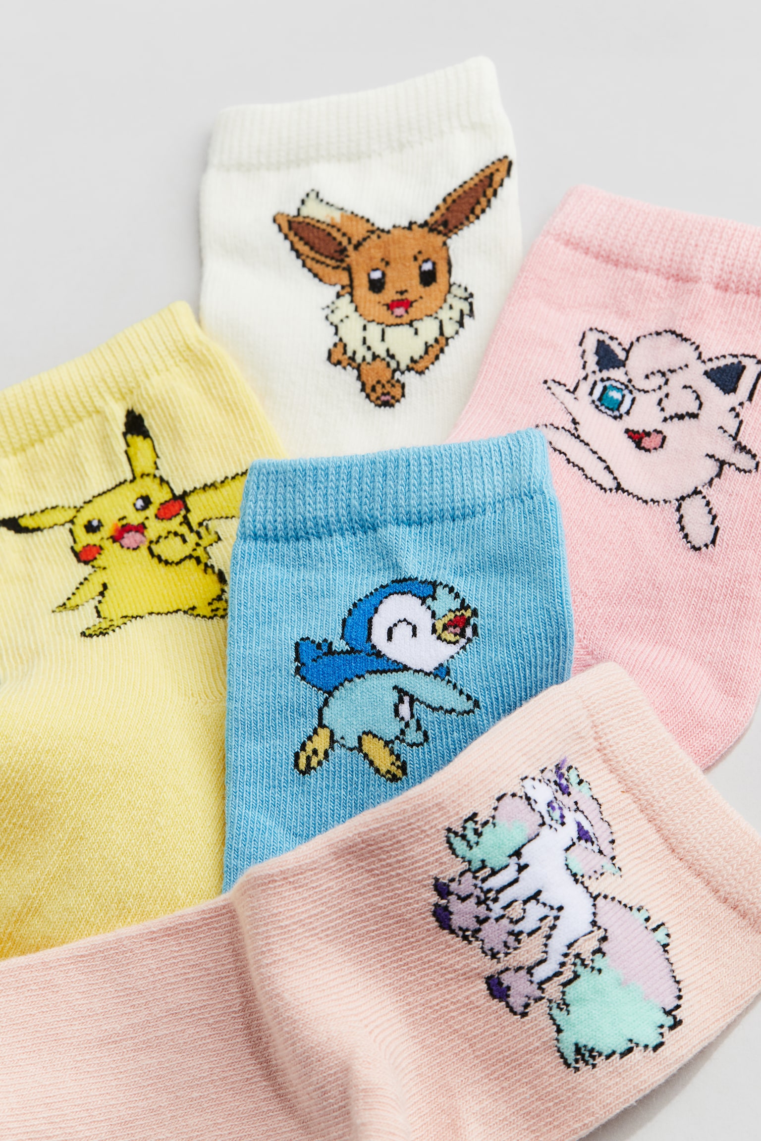 5-pack socks - White/Pokémon/Pink/Pink Panther - 2