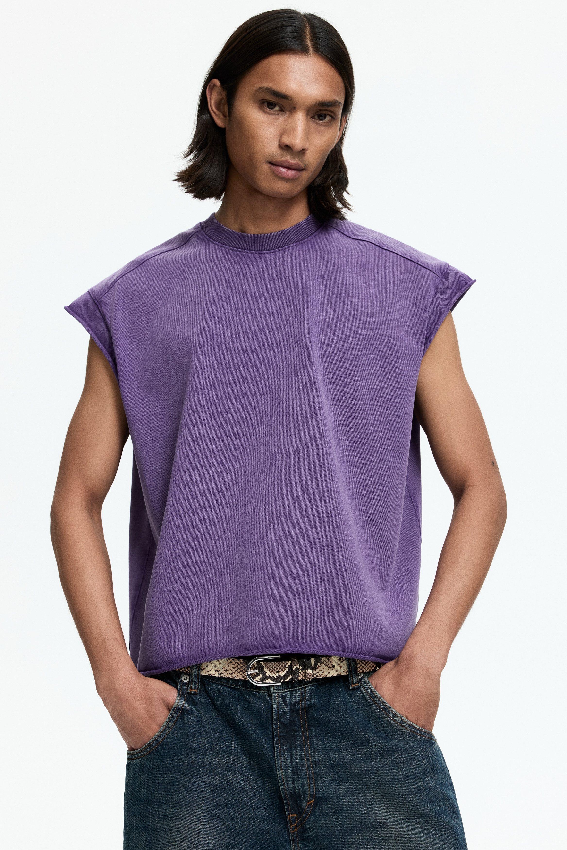 Men's Purple Oversized Boxy Tank Top | H&M US Men's Purple Oversized Boxy Tank Top | H&M US