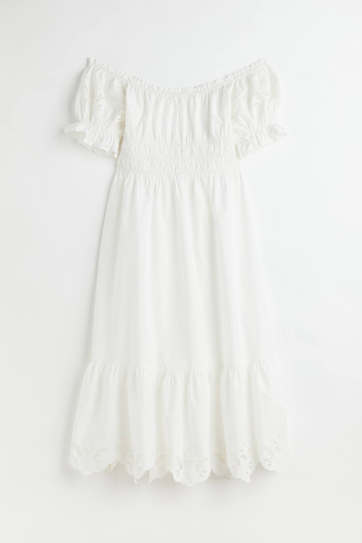 H&M+ Off-the-shoulder Dress - White - Ladies | H&M US