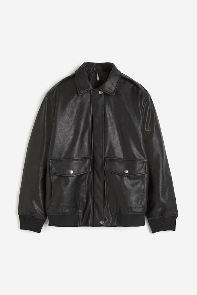 Coated bomber jacket - Black - 2