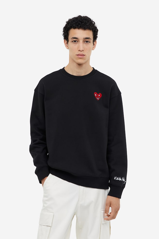 Relaxed Fit Sweatshirt - Black/Keith Haring/Black/Stranger Things/Red/Formula 1/White/Snoopy/dc/dc - 1