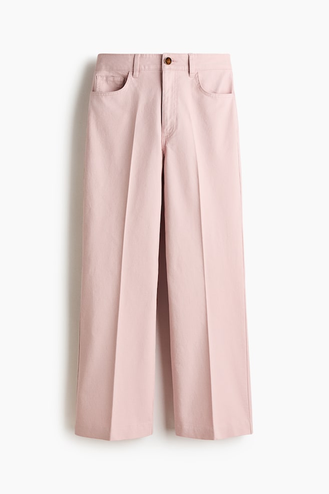 Bootcut cotton canvas trousers - Light pink/White/Khaki green - 1