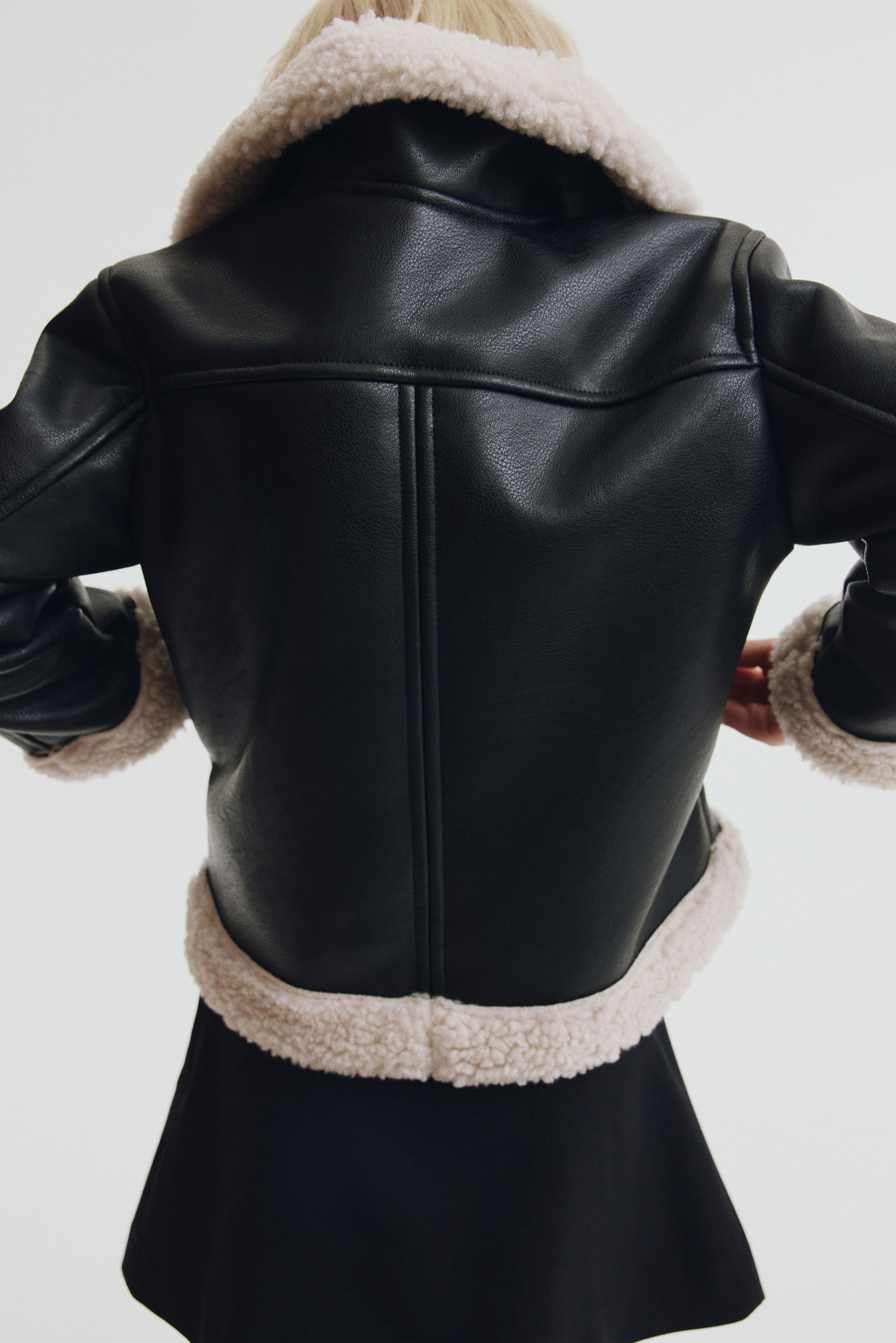 Teddy-Fleece-Lined Aviator Jacket