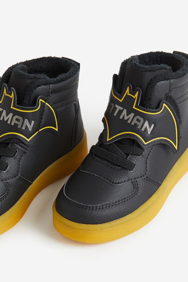 Blinkende, høje sneakers med varmt for - Sort/Batman/Klar blå/Spider-Man - 2