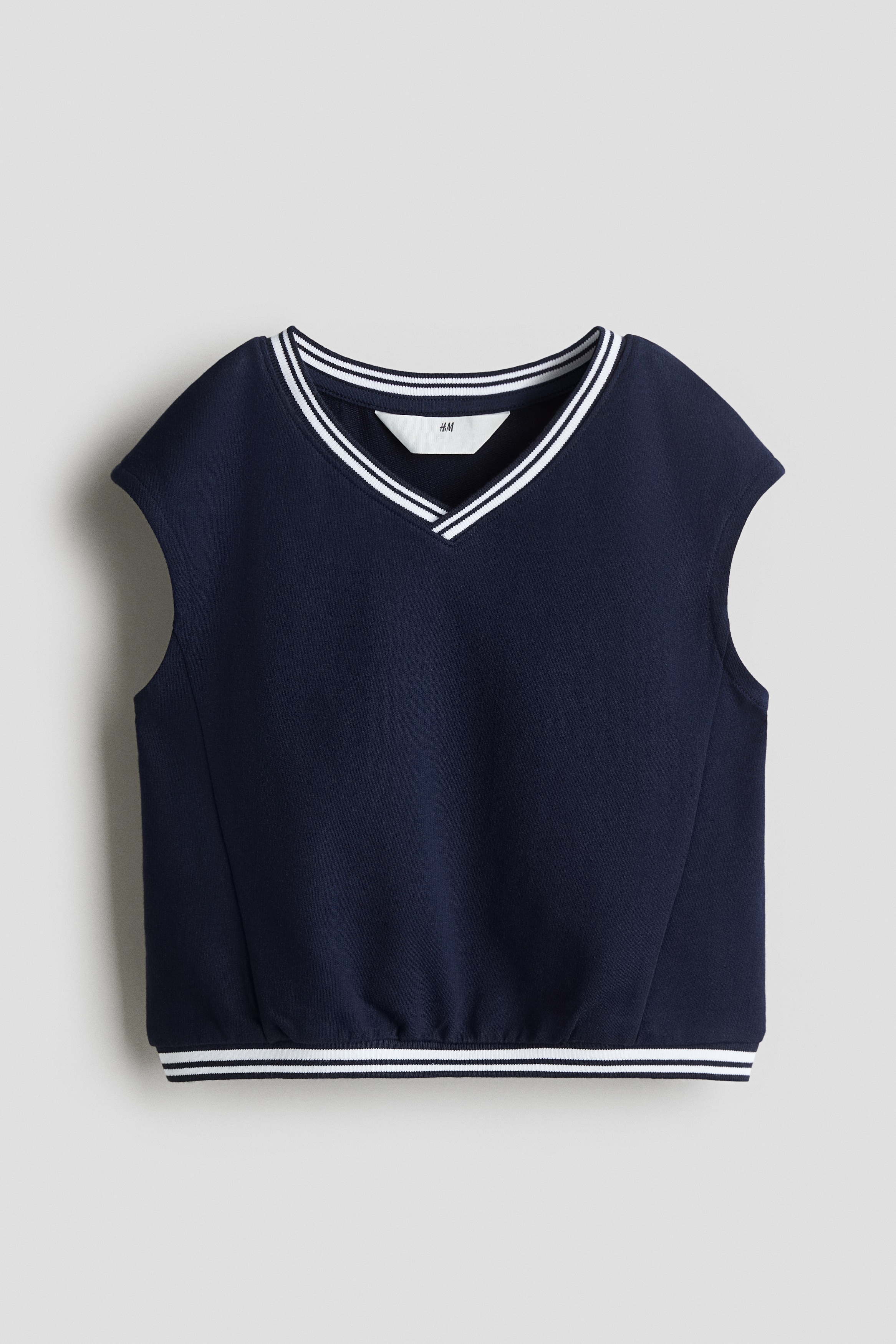 Sweatshirt sweater vest - Navy blue/White/Grey marl/White