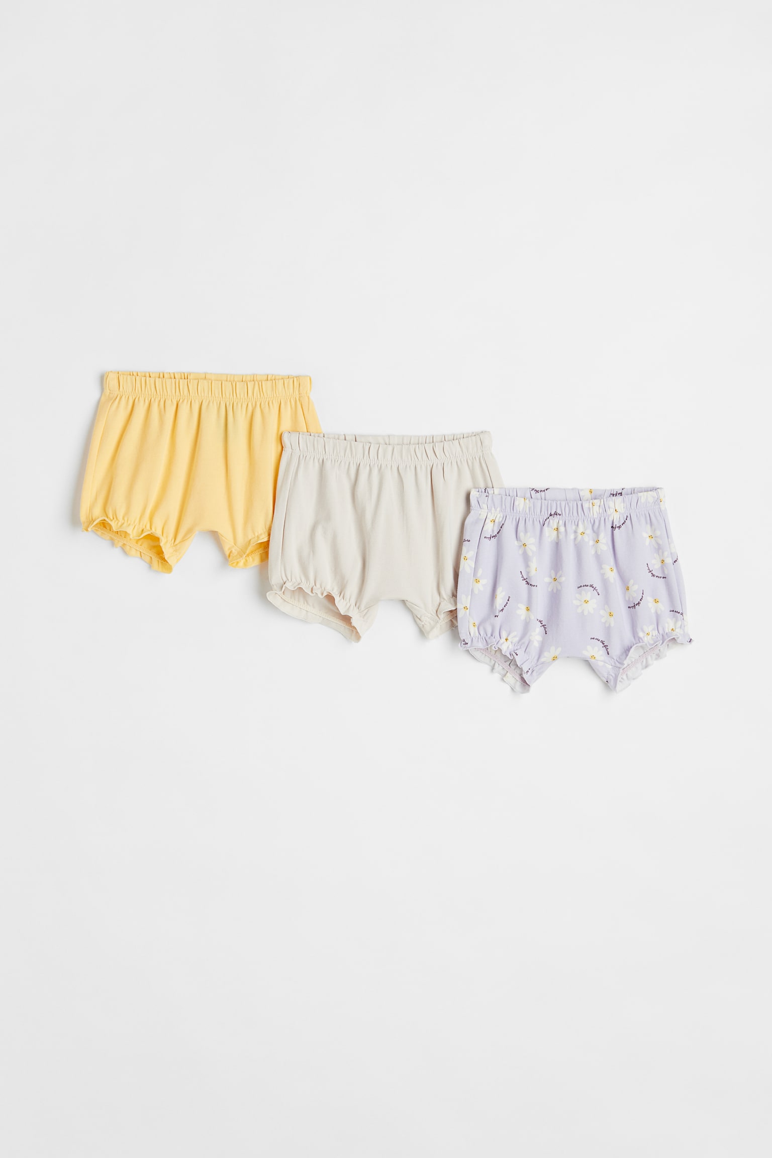 3-pack jersey shorts - Light purple/Daisies - 1