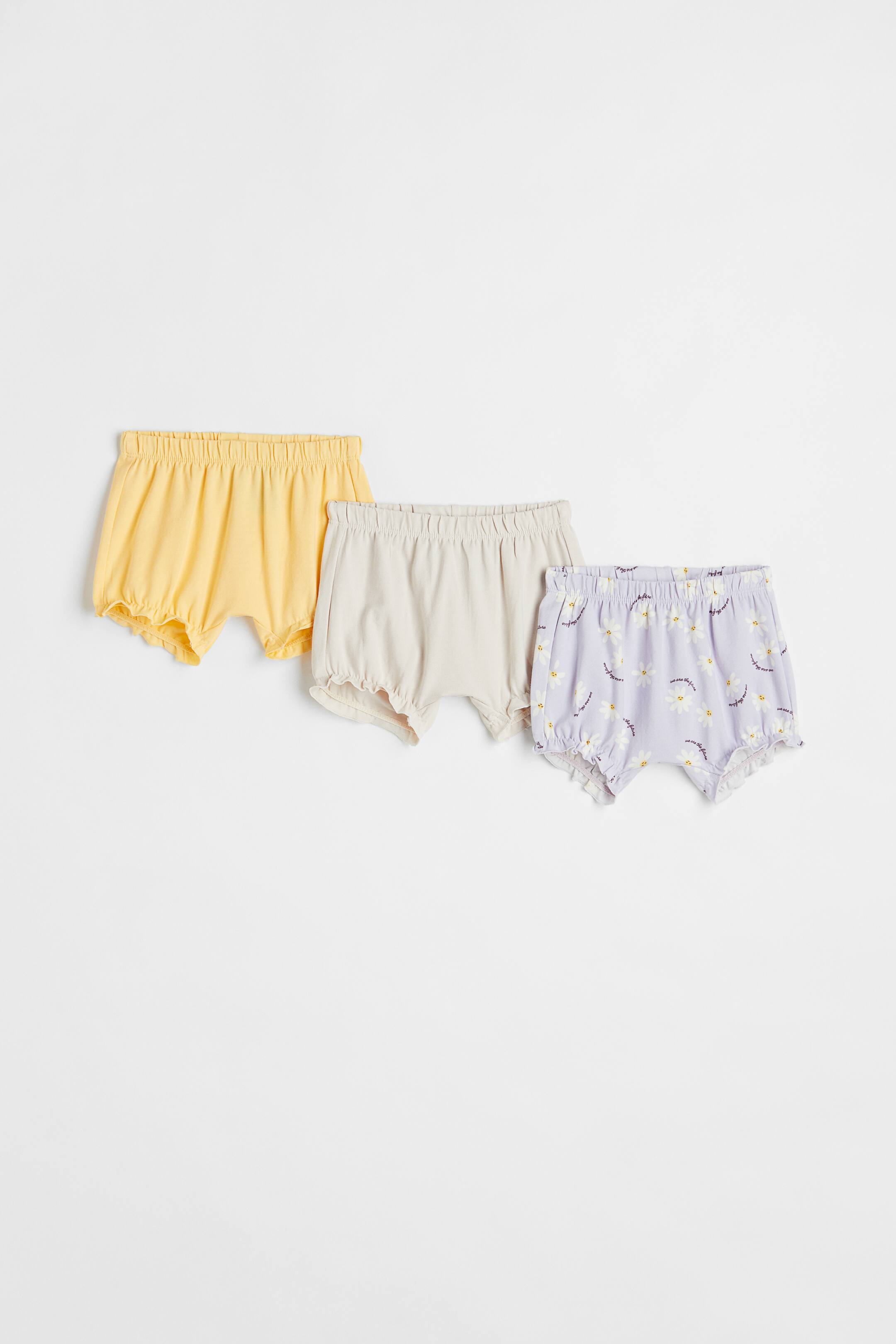 View larger image: 3-pack jersey shorts - Light purple/Daisies - Kids | H&M 1