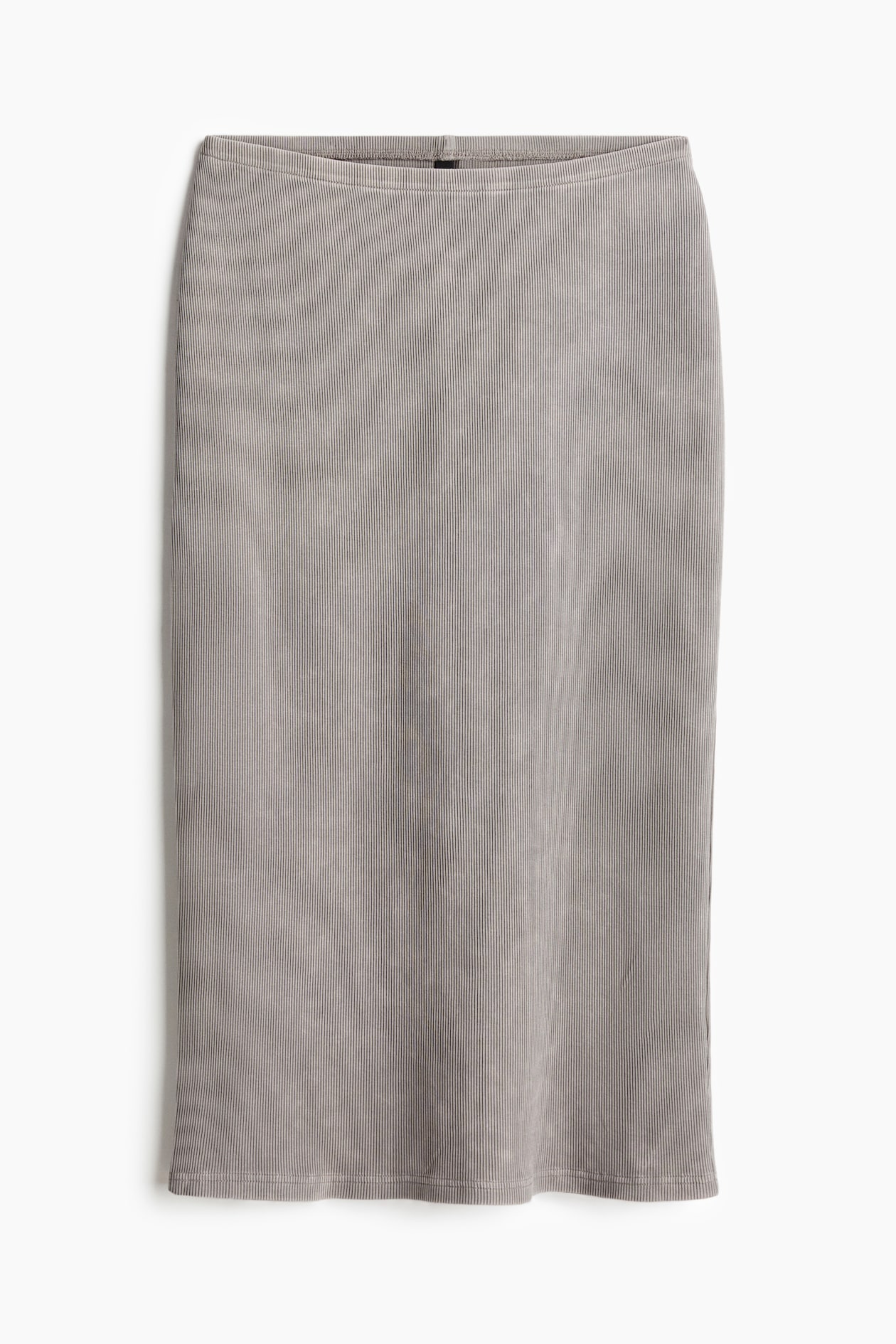 Ribbed pencil skirt Grey/Washed Ladies H&M IN