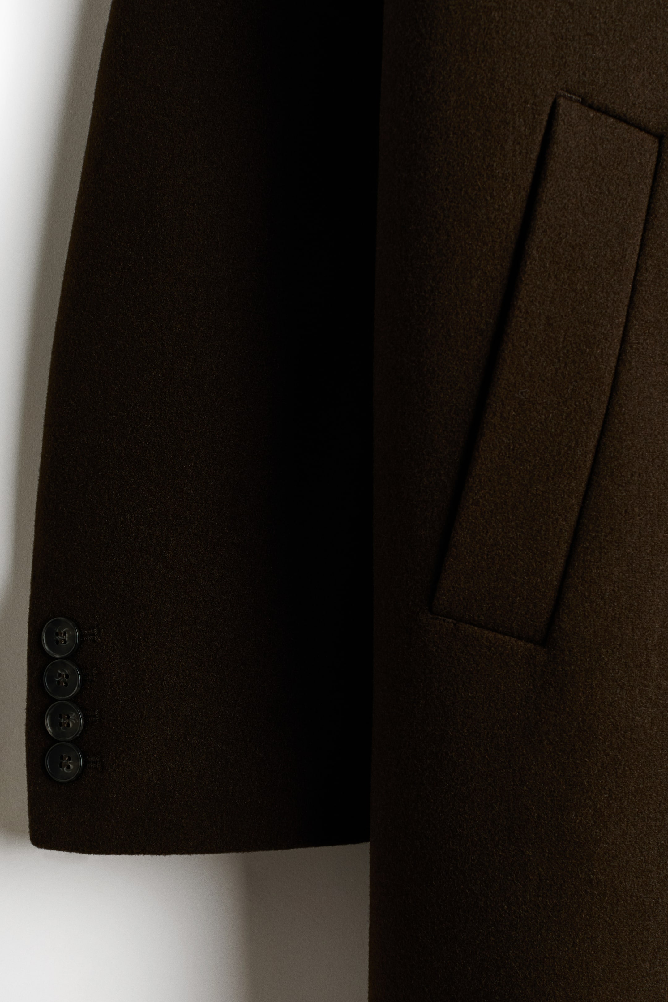 View larger image: Single-breasted wool-blend coat - Dark khaki green - Men | H&M IN 7