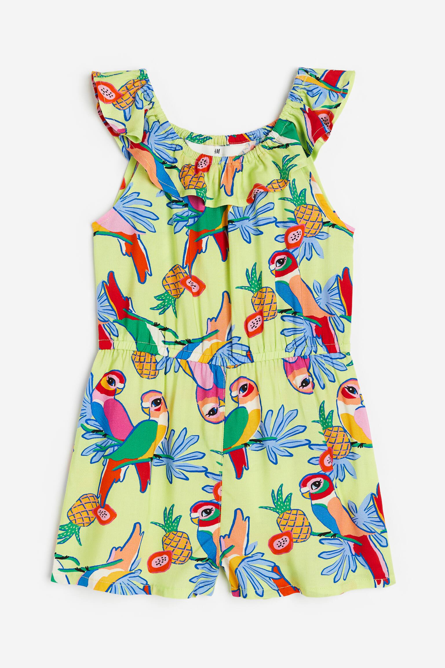 Patterned playsuit - Light green/Parrots/Dark grey/Floral/Light purple/Floral - 1