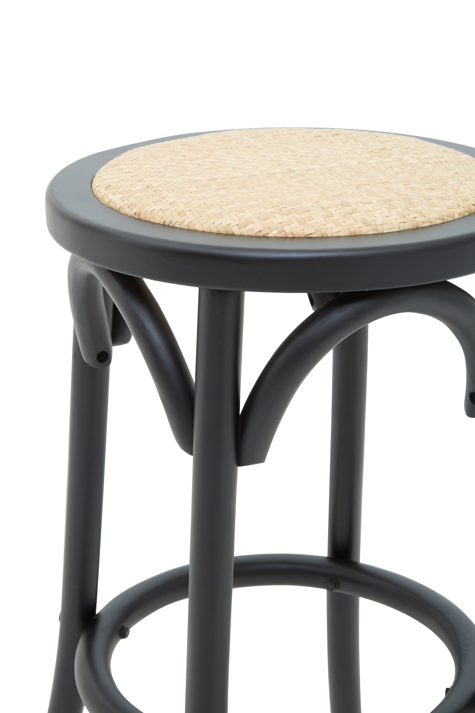 Corso Natural Rattan Stool - Black And Neutral - 2