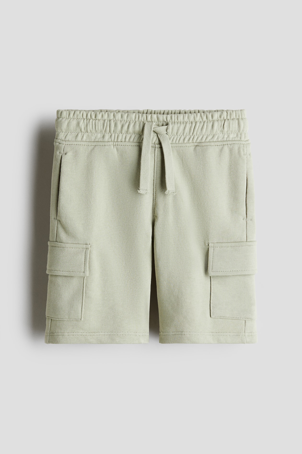 Light green Sweatshirt cargo shorts for kids