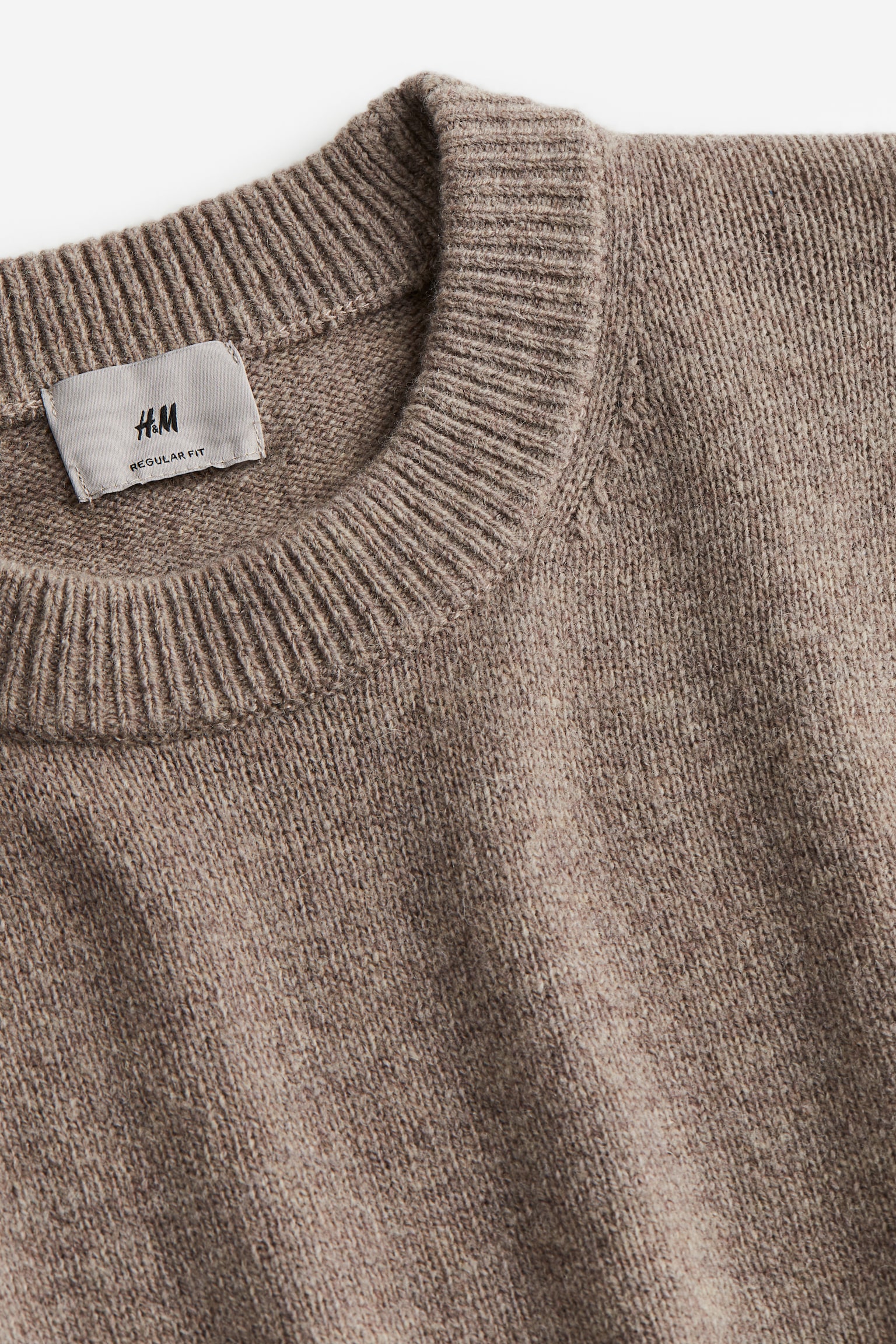 Regular Fit Wool Sweater - Dark beige/Dark grey/Dark blue/Dark brown - 2