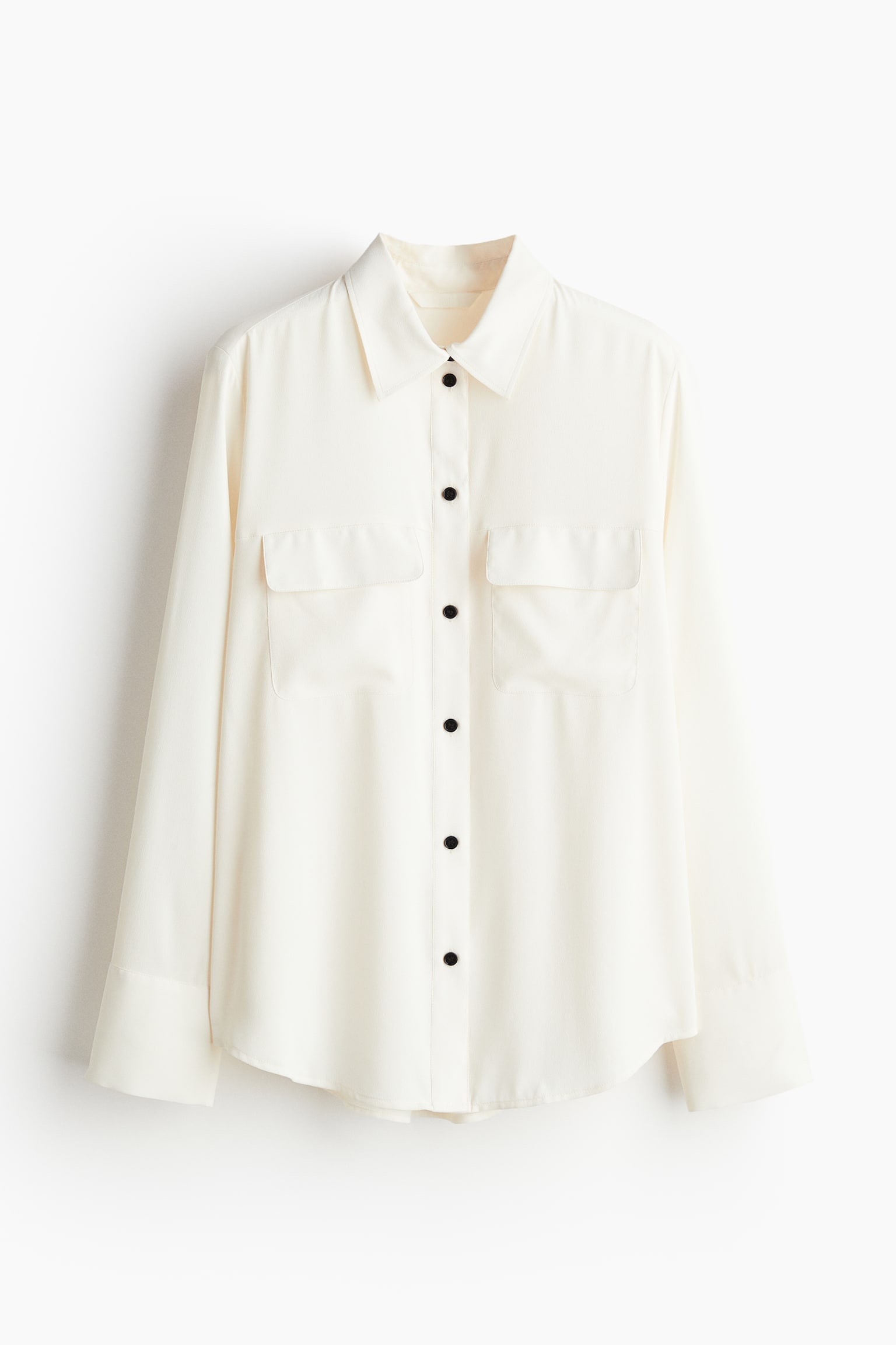 Crêpe shirt - White/Pigeon blue/Brown/Black/Dark khaki green - 2