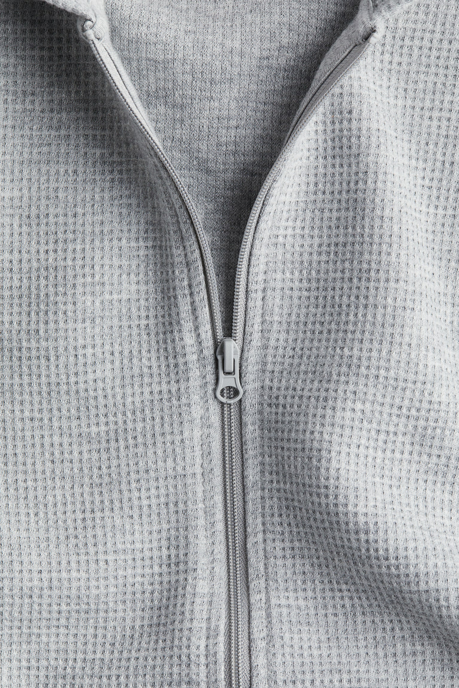 Женская куртка H&M Waffled Hooded, цвет: Светлый серый меланжевый — фото 2