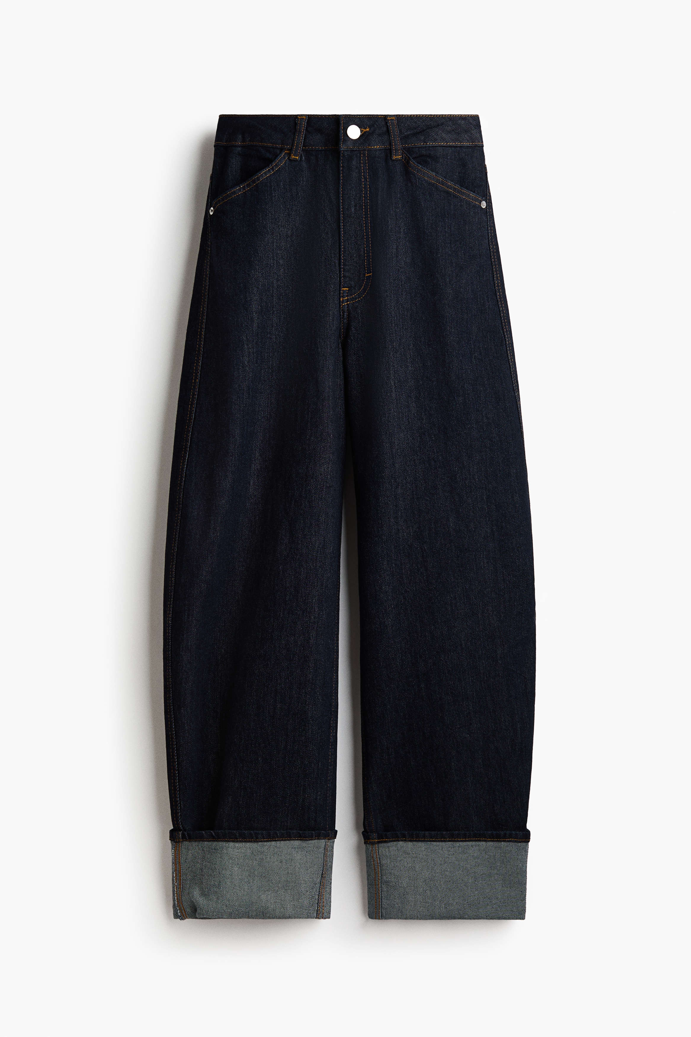 Barrel Regular Waist Jeans - Bleu denim foncé
