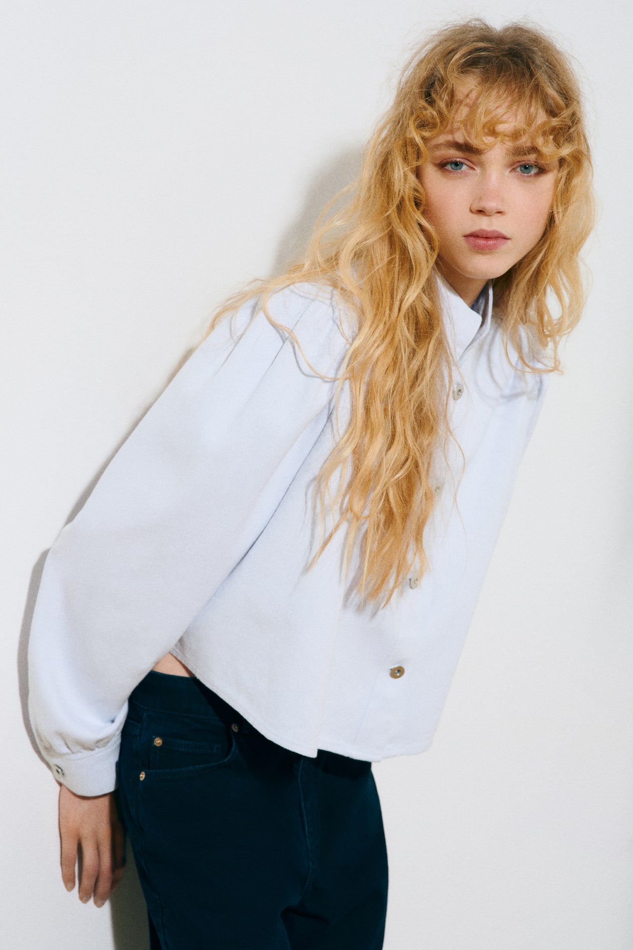 Twill Shirt with Shoulder Pads - image 2
