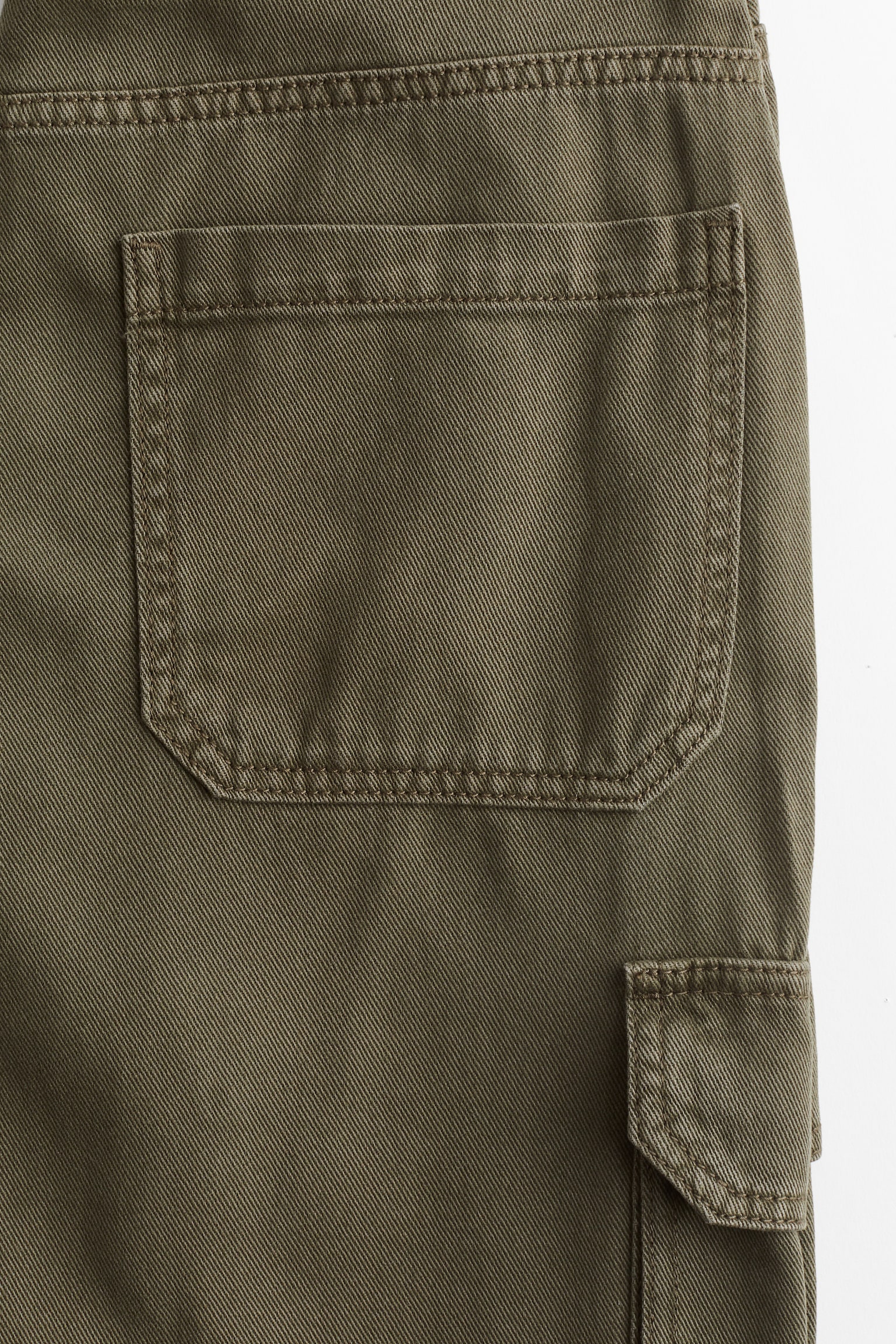 Wide cargo trousers - Dark khaki green/Brown/Beige - 3