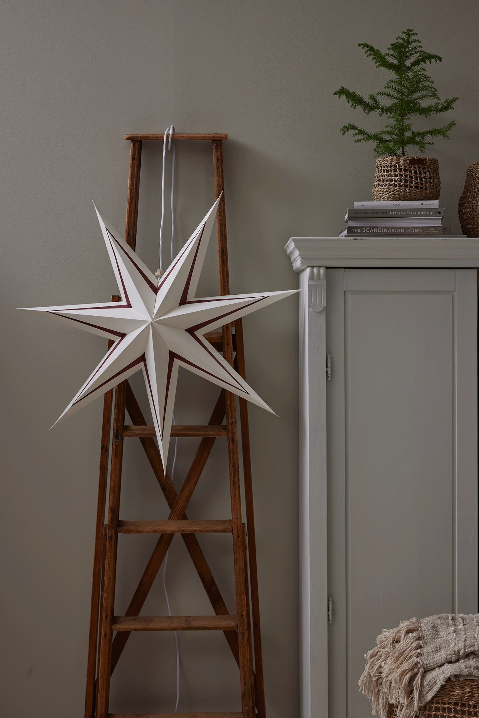 Estrella De Papel Stripe - Rojo/Verde - 2