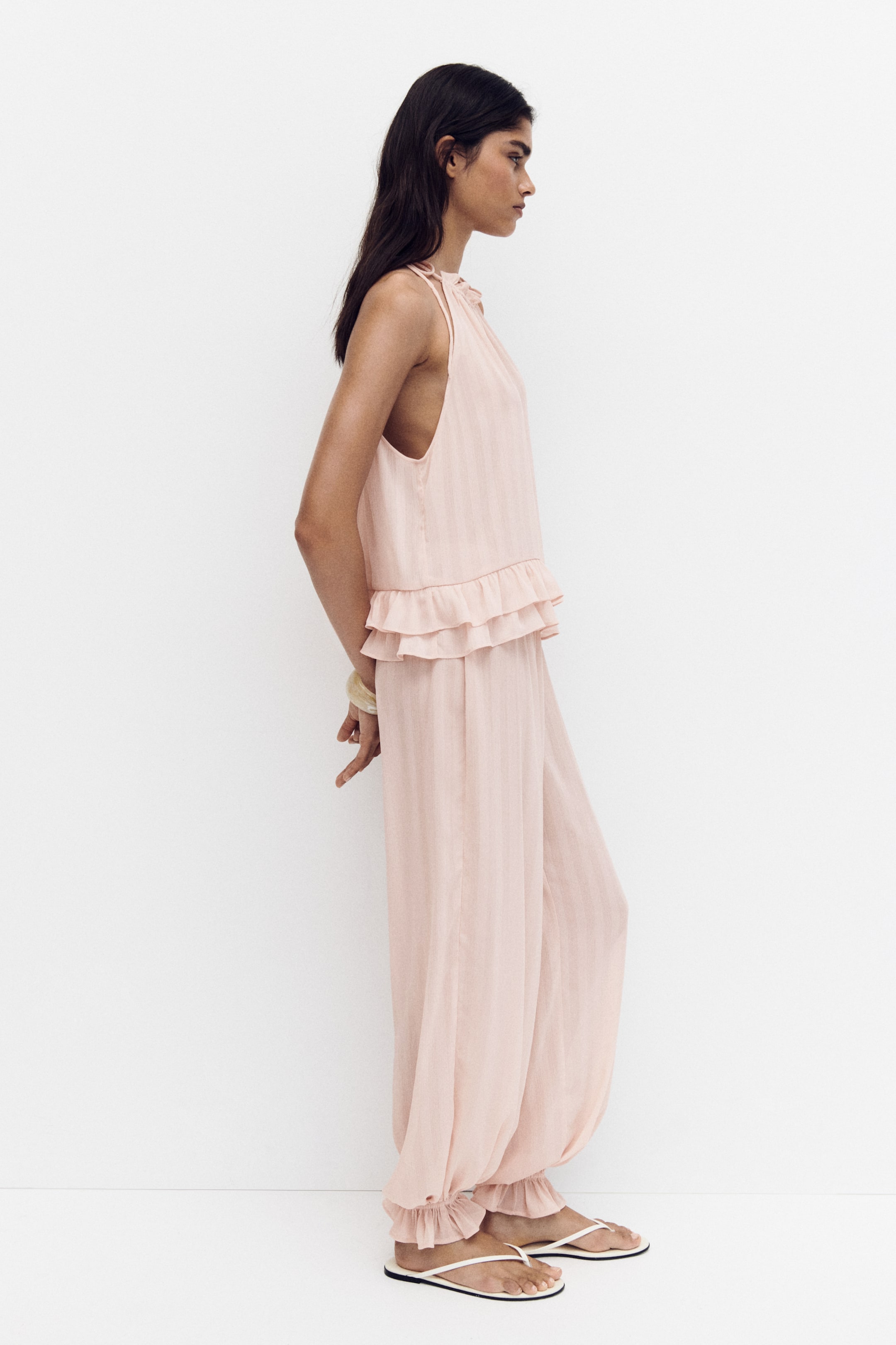 Chiffon Drawstring Top