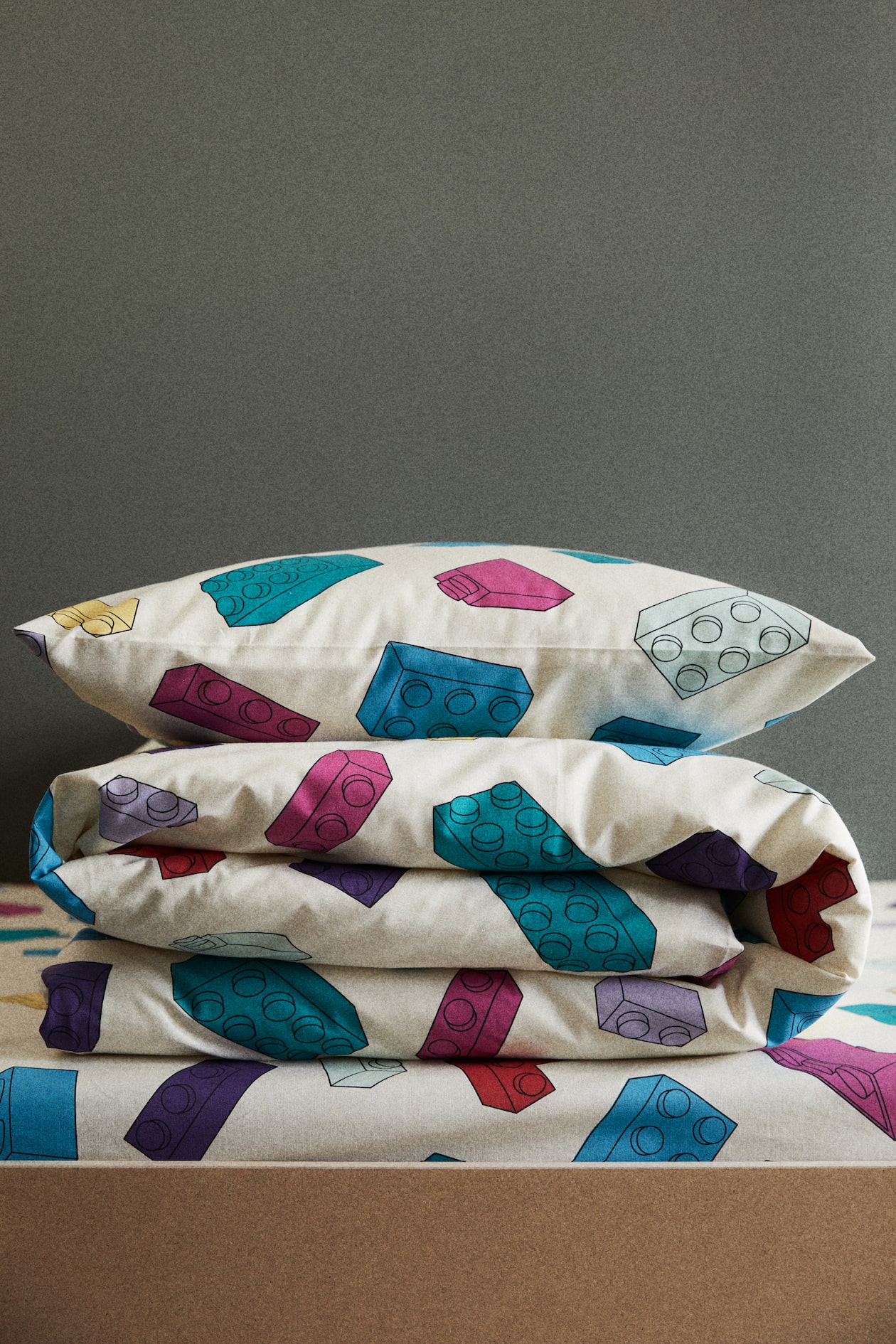 Patterned cotton duvet cover set Multi-coloured/Lego Home All H&M GB