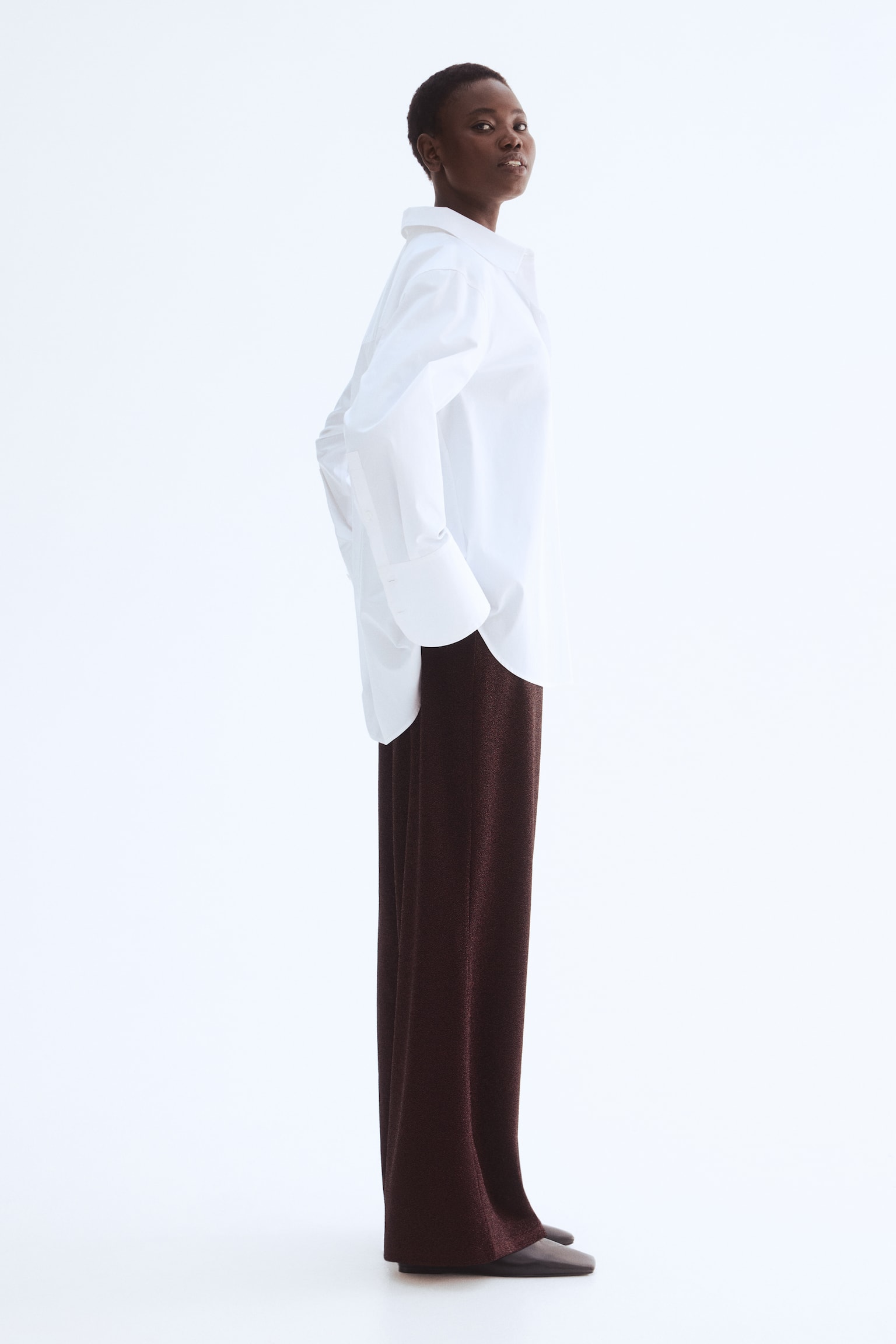 Shimmering trousers - Burgundy/Black/Dark brown - 3