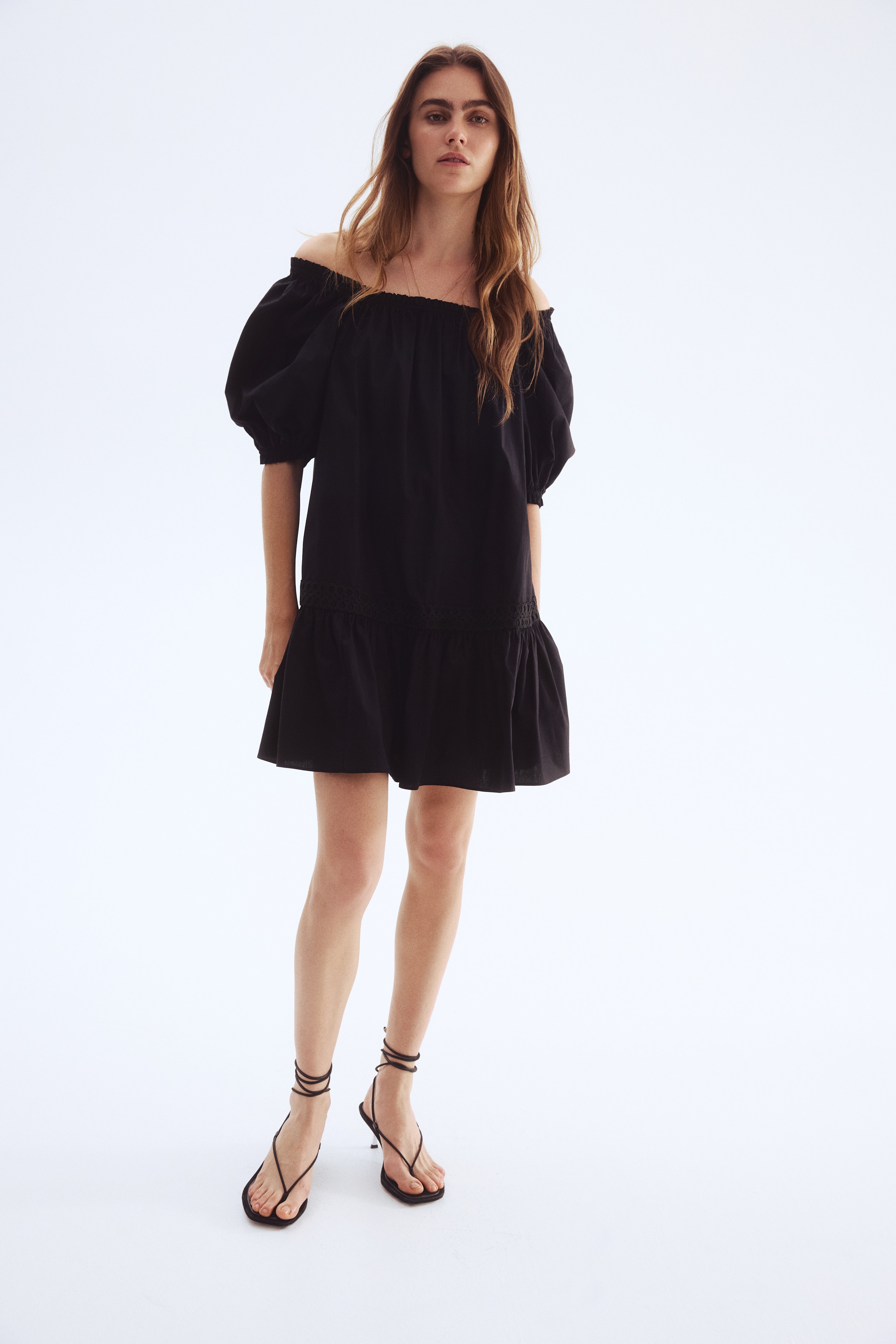 Cotton Tunic Dress - Black Cotton Tunic Dress - Black
