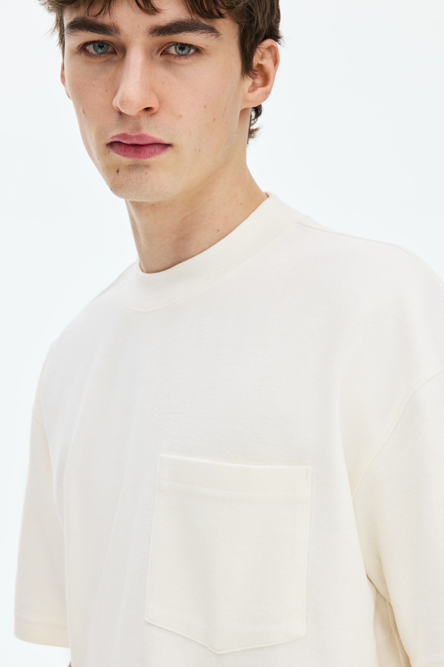 טישירט Oversized Fit-קרם - 3