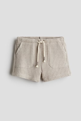 Shorts i våfflad trikå