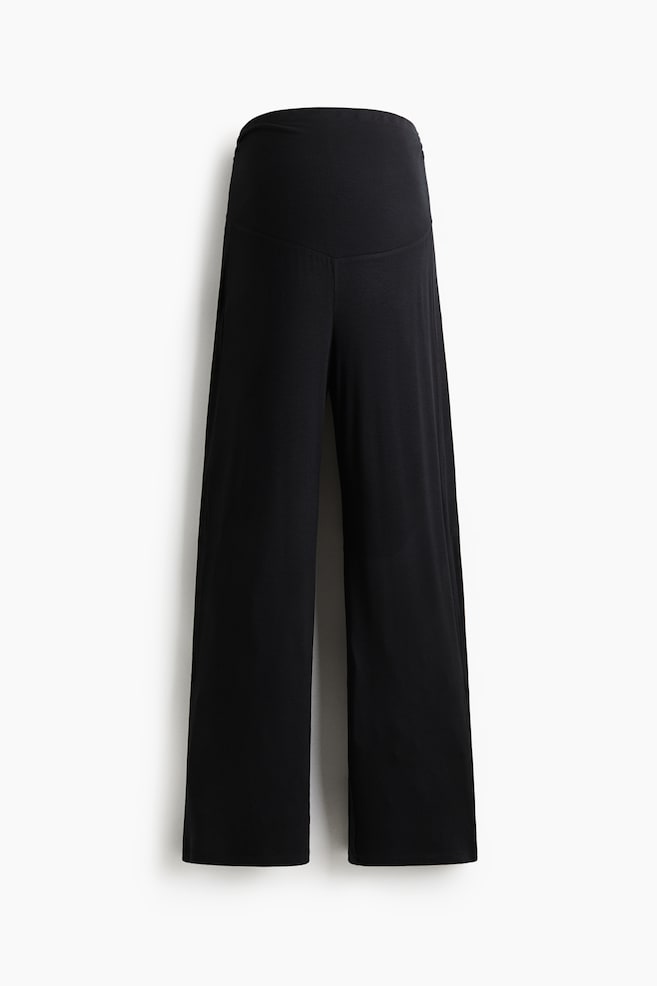 MAMA Before & After Ribbed Jersey Pants - Black - 1