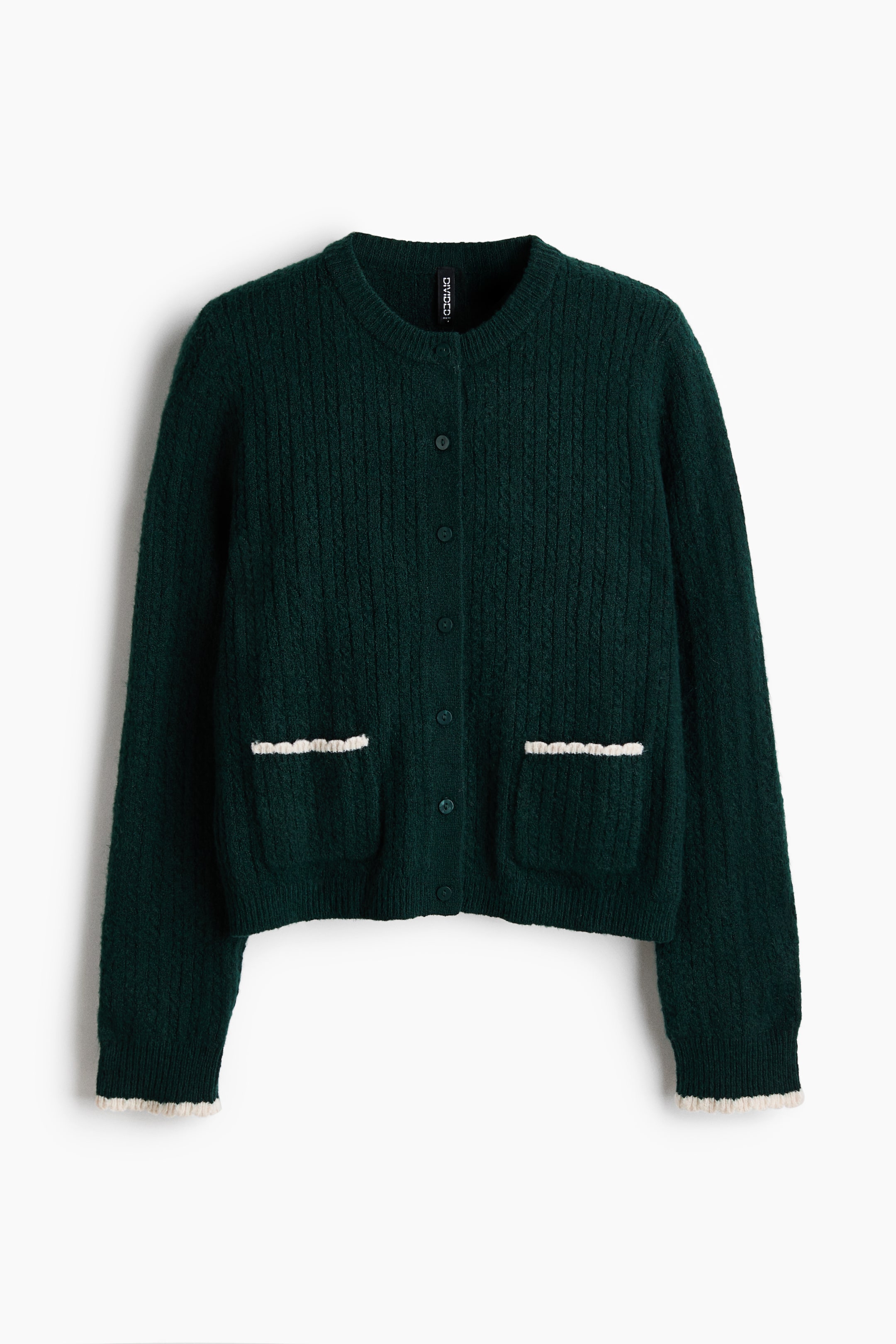 View larger image: Cable-knit cardigan - Dark green - Ladies | H&M IN 1