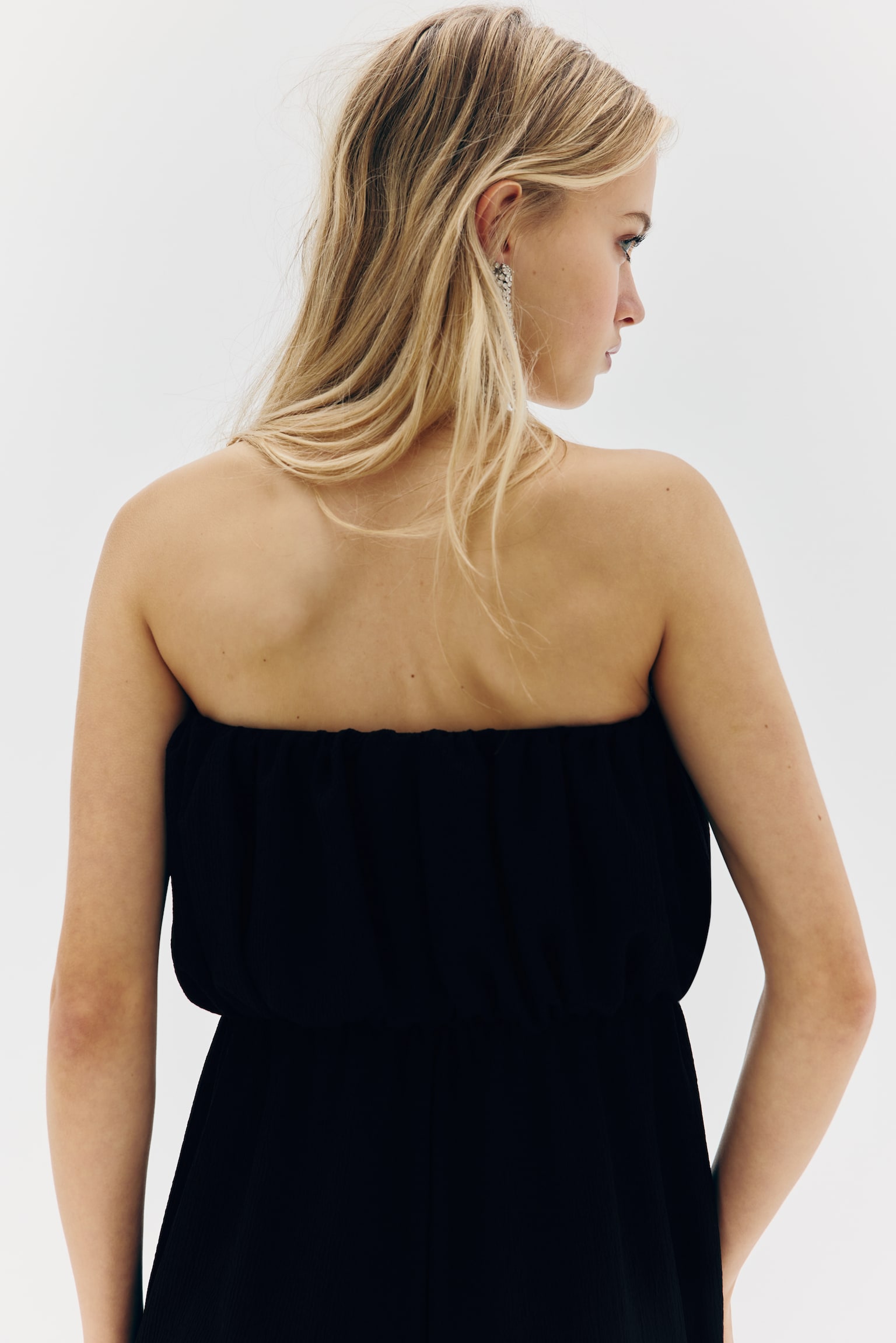 Ribbed bandeau jumpsuit - Black/Black/Glittery - 7