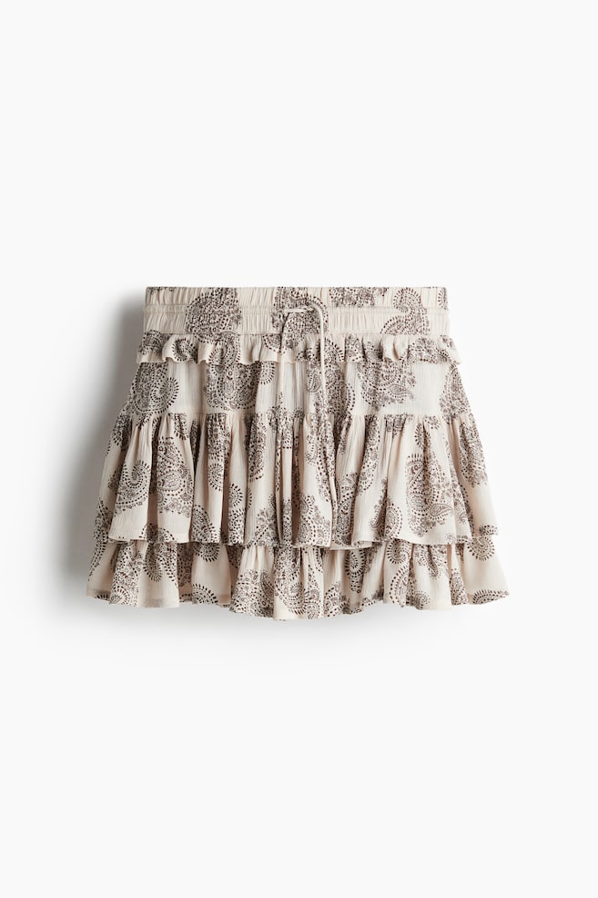 Minifalda con volantes - Beige claro/Estampado paisley - 1