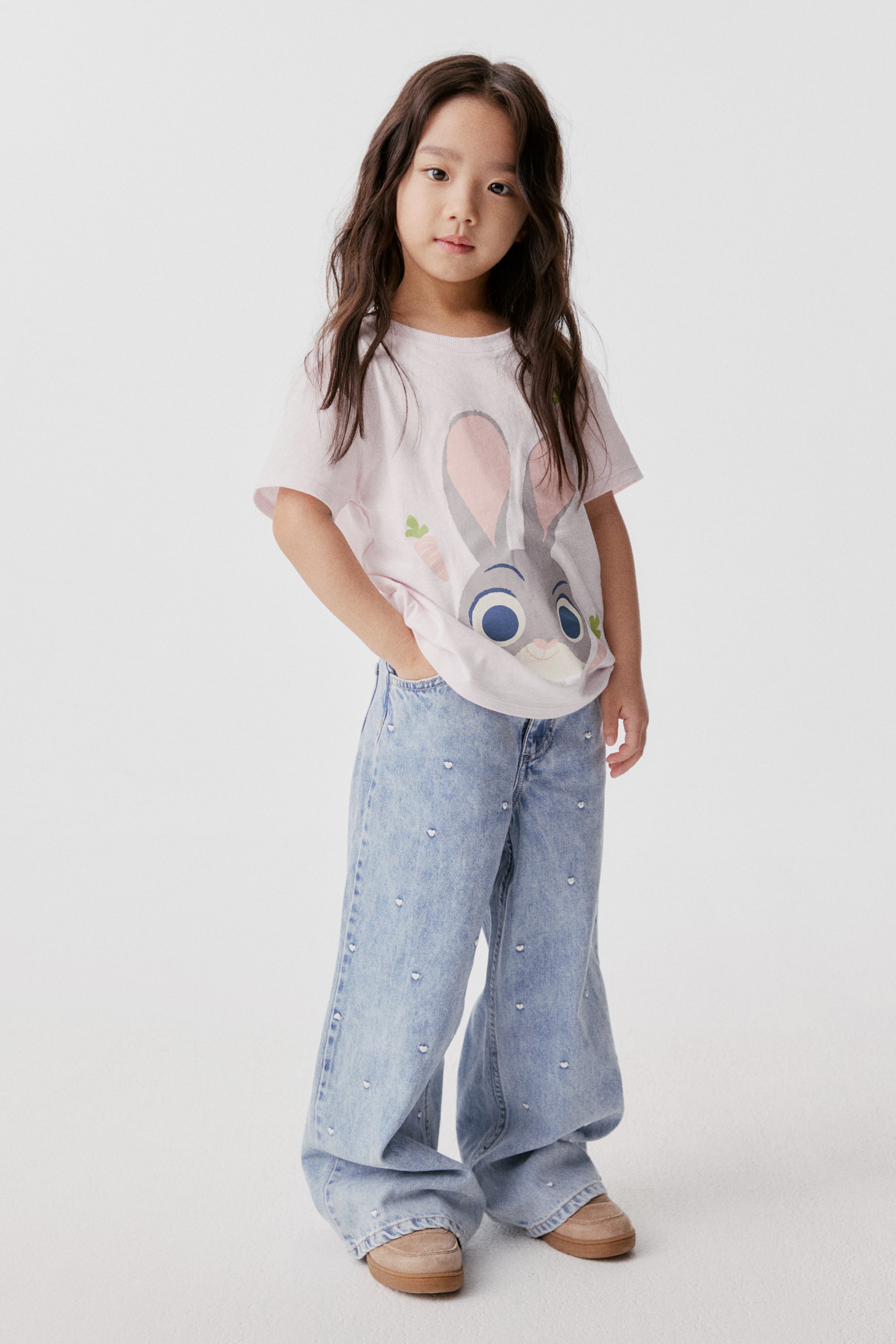 View larger image: Print-motif cotton T-shirt - Light pink/Zootopia - Kids | H&M SG 1