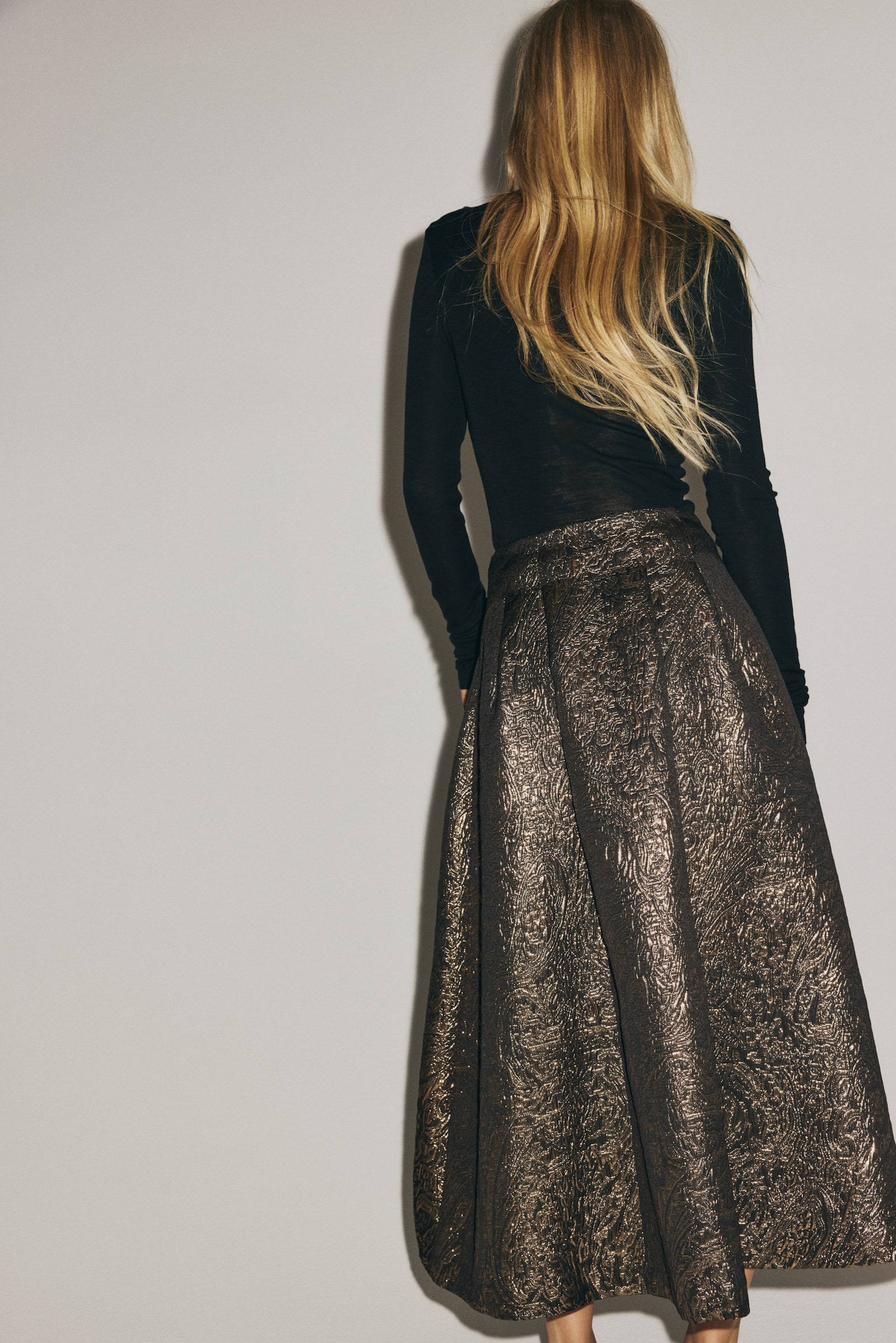 Uitlopende rok - Donkergrijs/goudkleurig/Rood/Zwart - 5