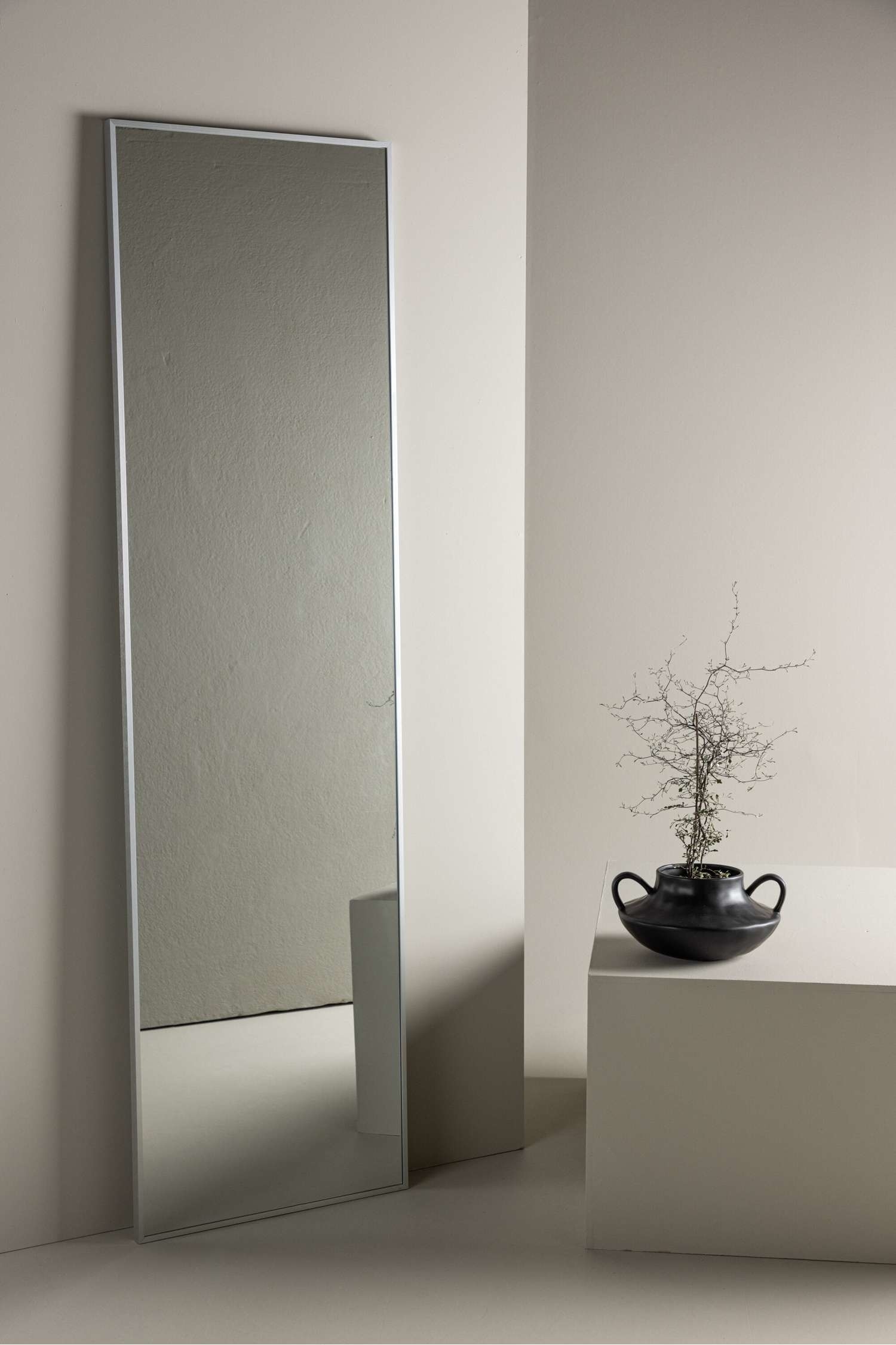Grand Miroir Orlando - Verre, Argent/Verre, Beige